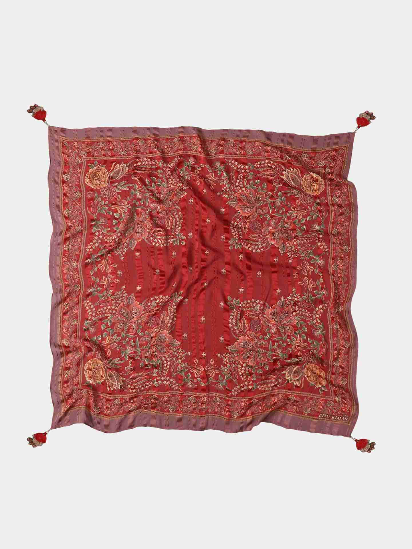 Red Daksha Square Scarf