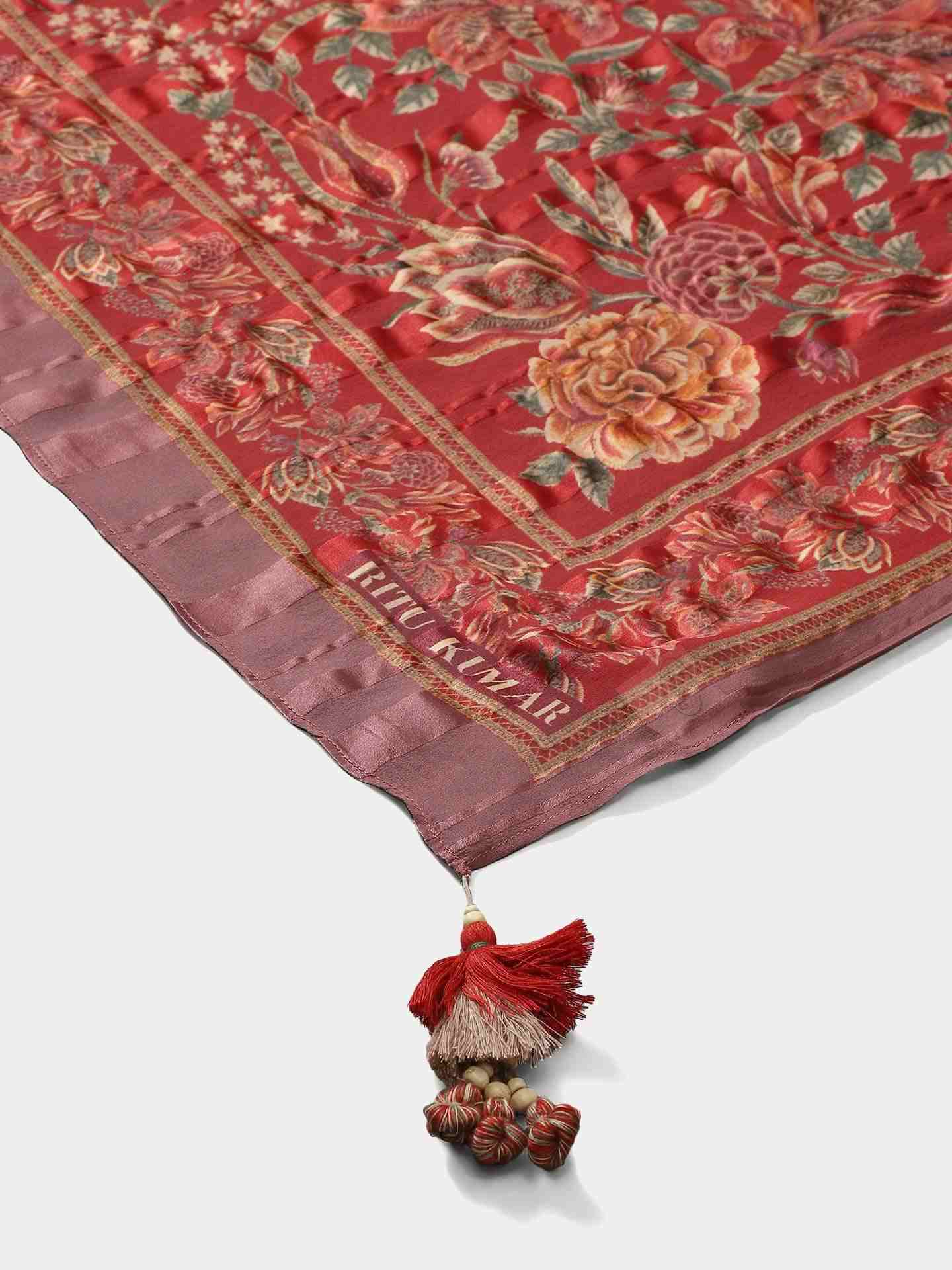Red Daksha Square Scarf