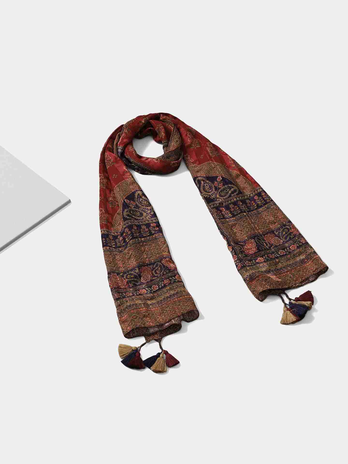 Maroon Judy Rectangle Scarf