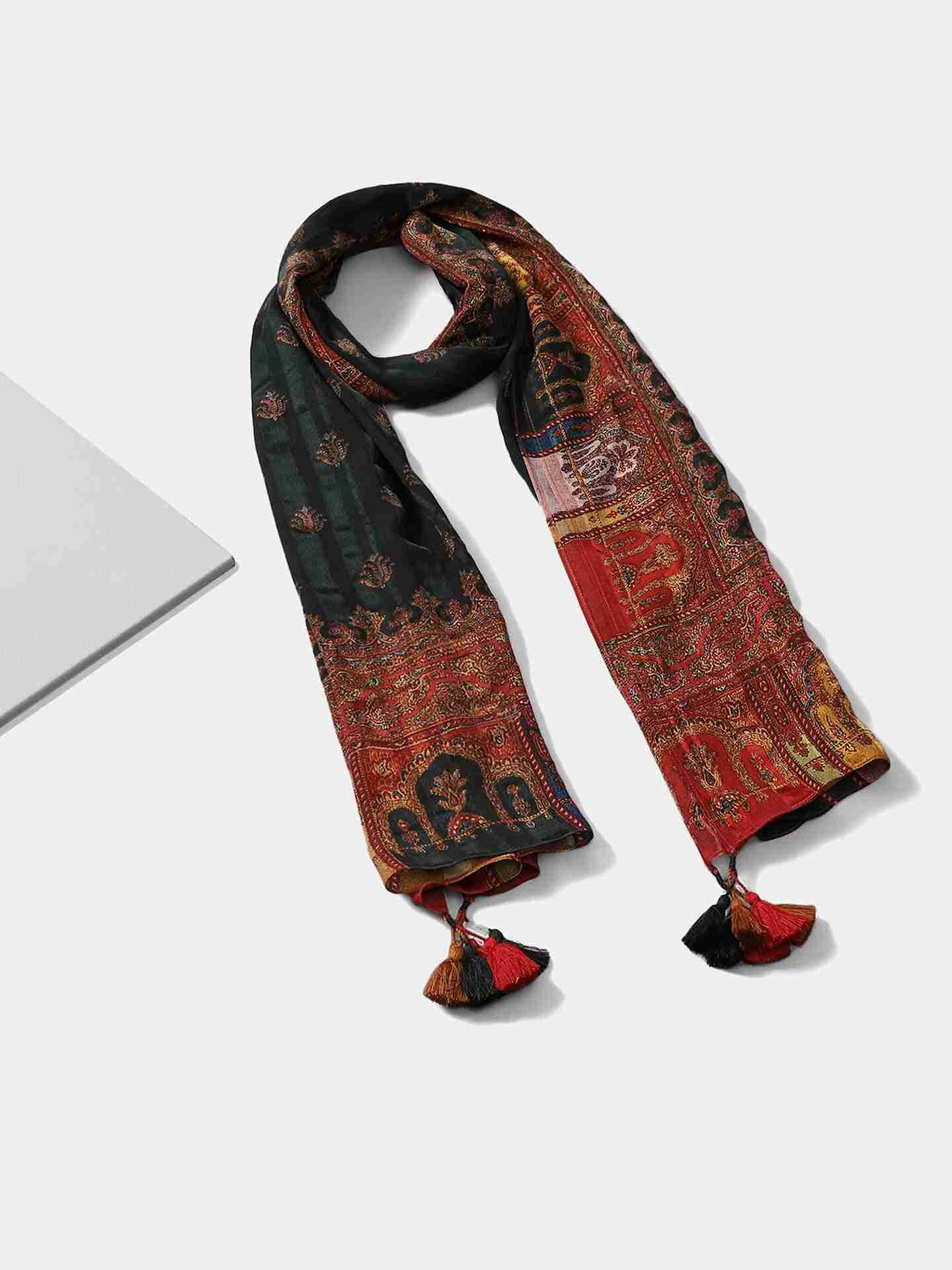 Black Iranya Rectangle Scarf