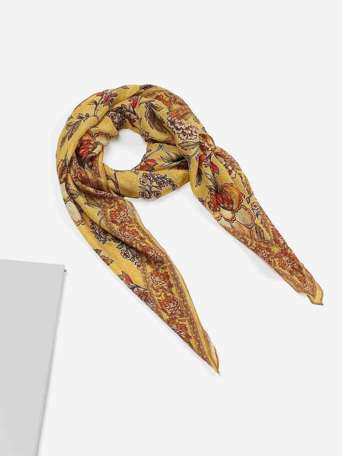 Yellow Magnolia Square Scarf