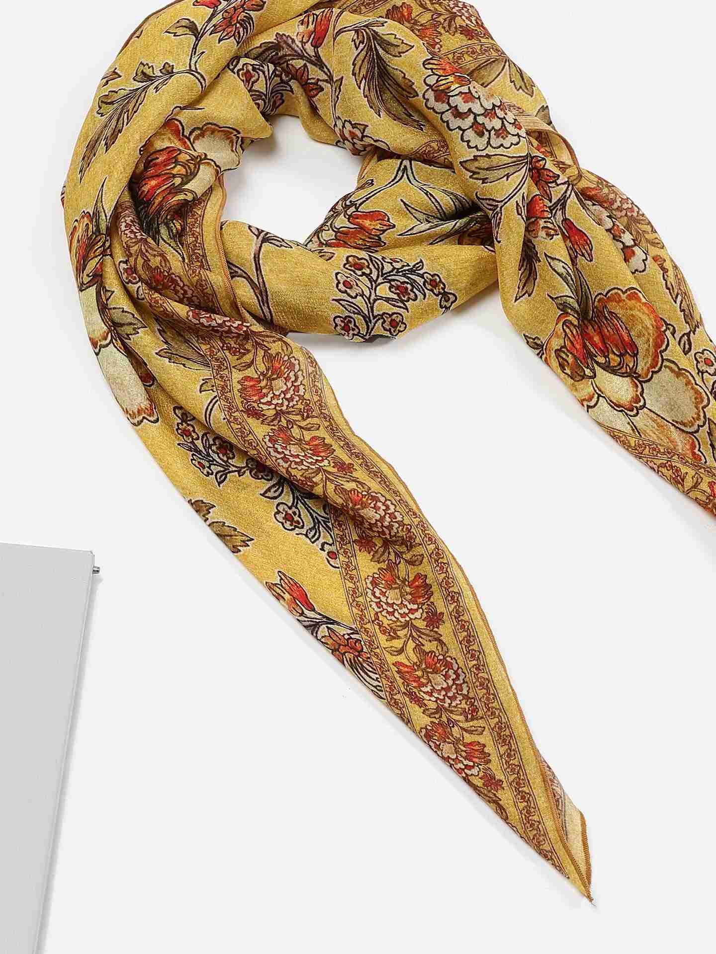 Yellow Magnolia Square Scarf