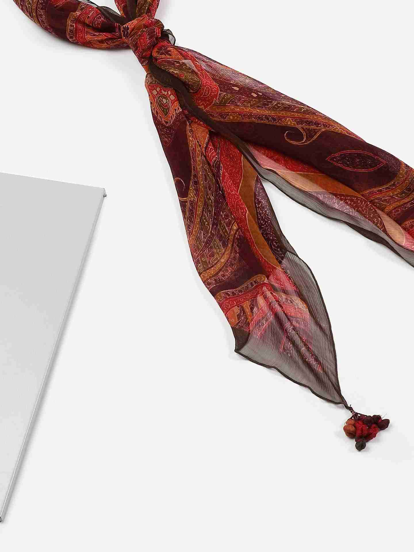 Red Apsara Rectangle Scarf