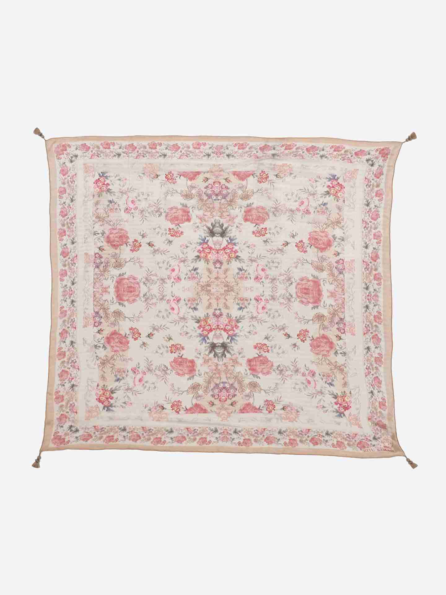 Light Pink Flemish Square Scarf