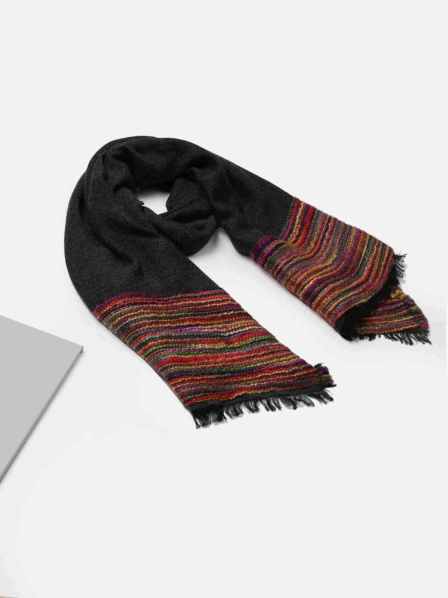 Black Morgan Wool Square Scarf