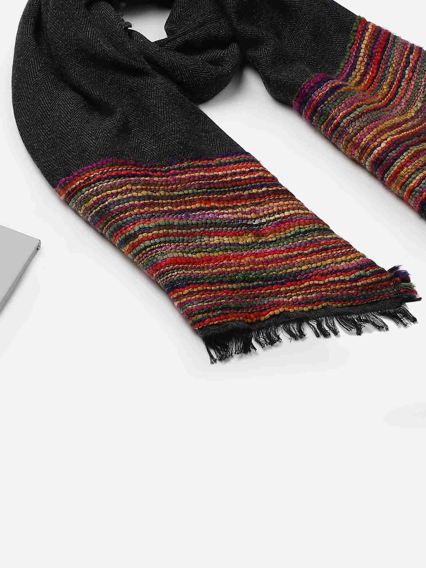 Black Morgan Wool Square Scarf