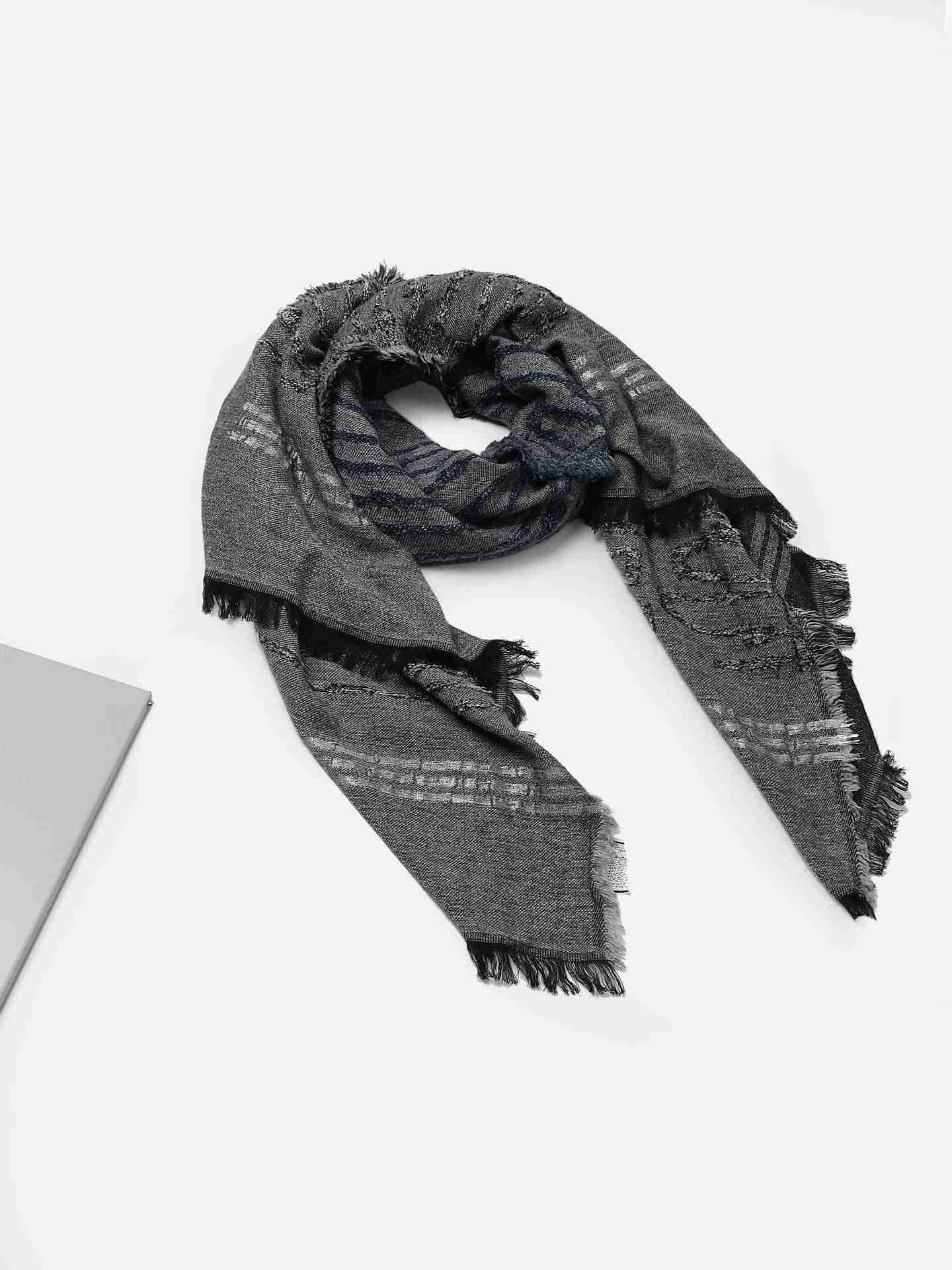 Grey Alisha Wool Square Scarf