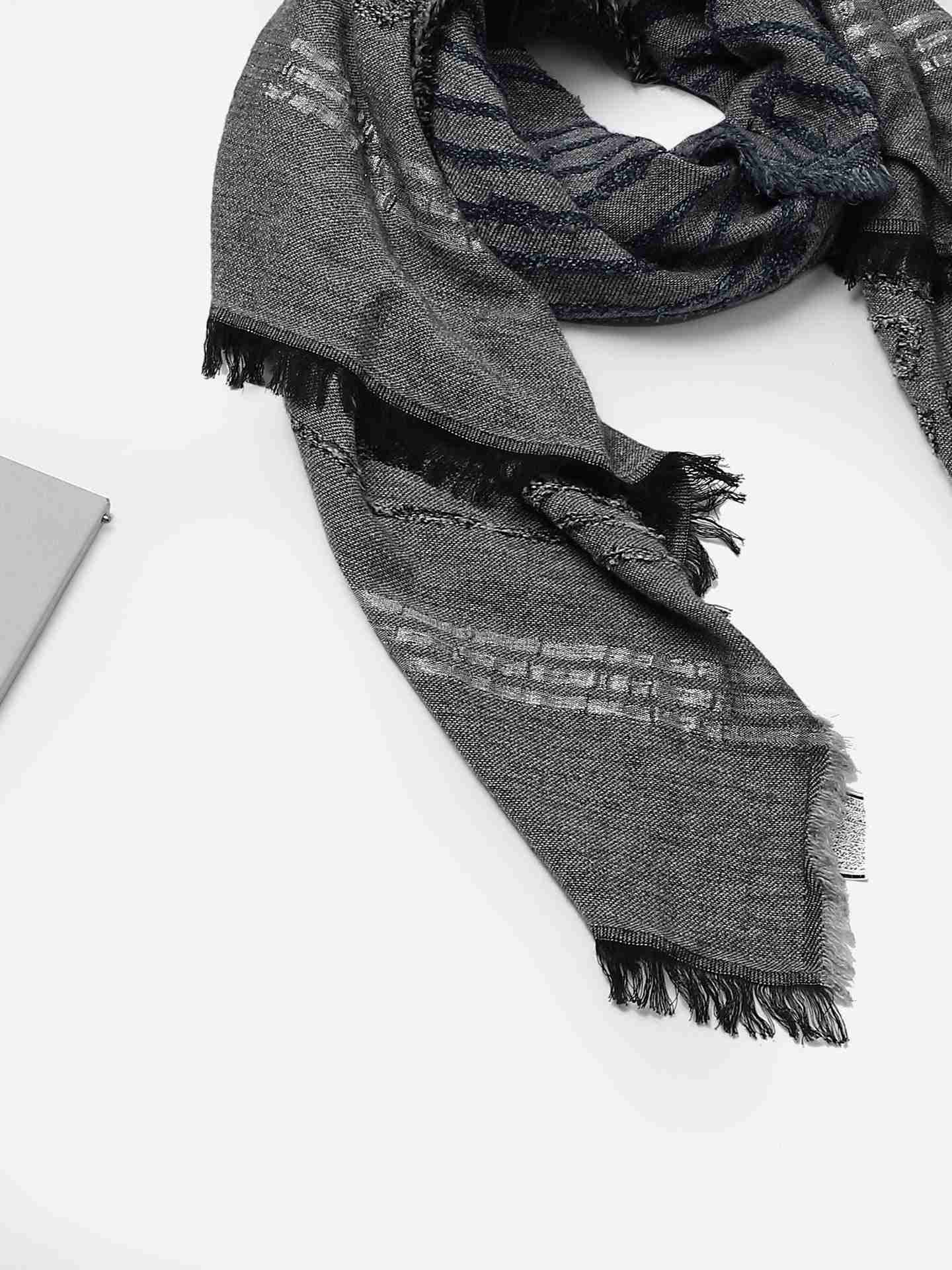 Grey Alisha Wool Square Scarf
