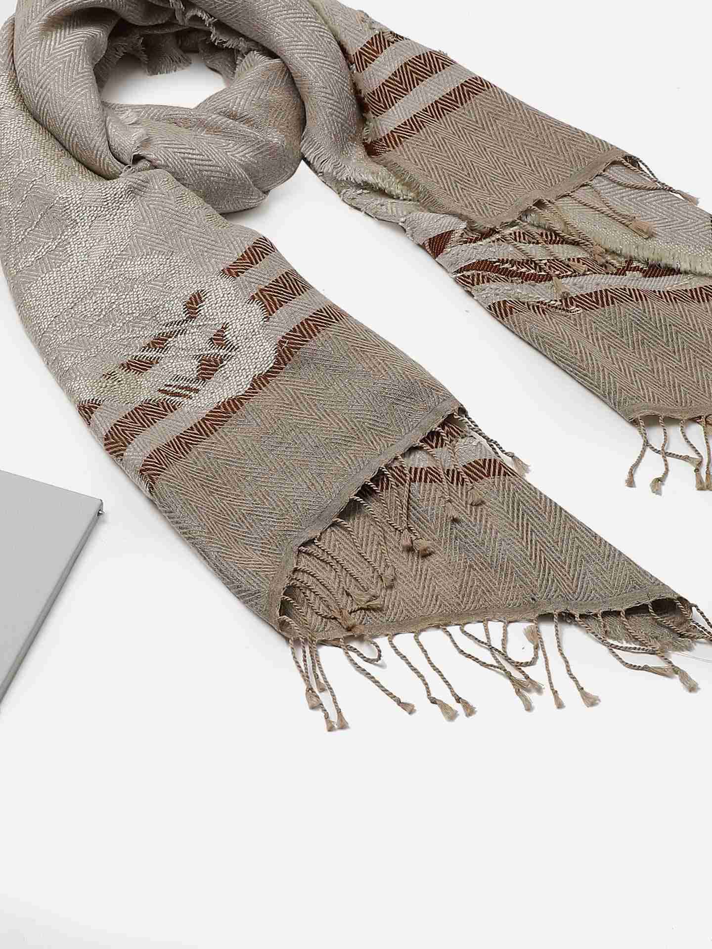 Beige Manyusha Wool Square Scarf