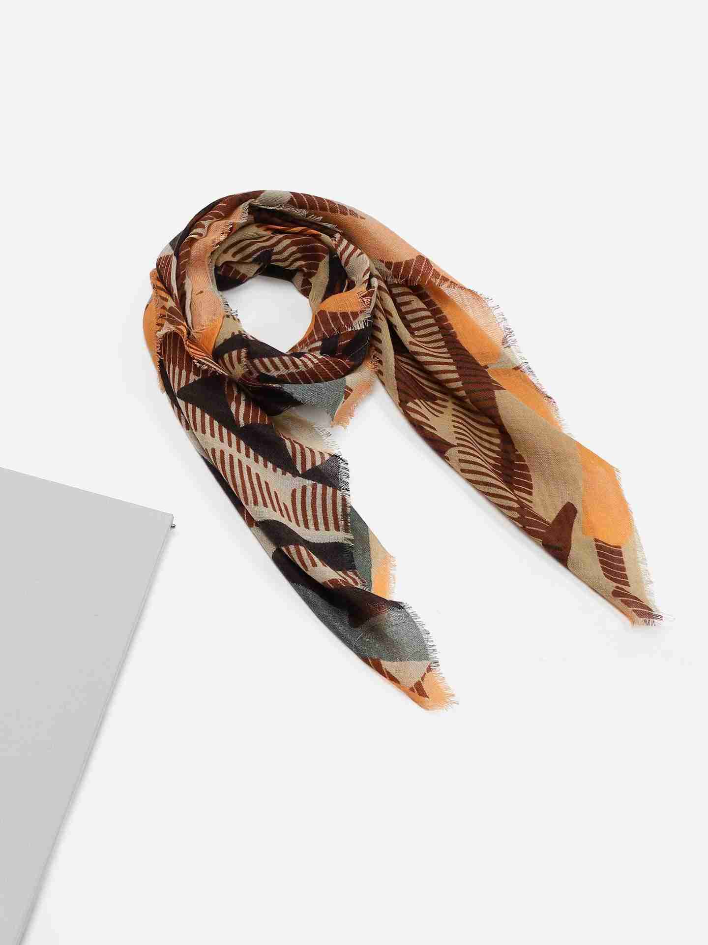 Caramel Qamara Wool Square Scarf