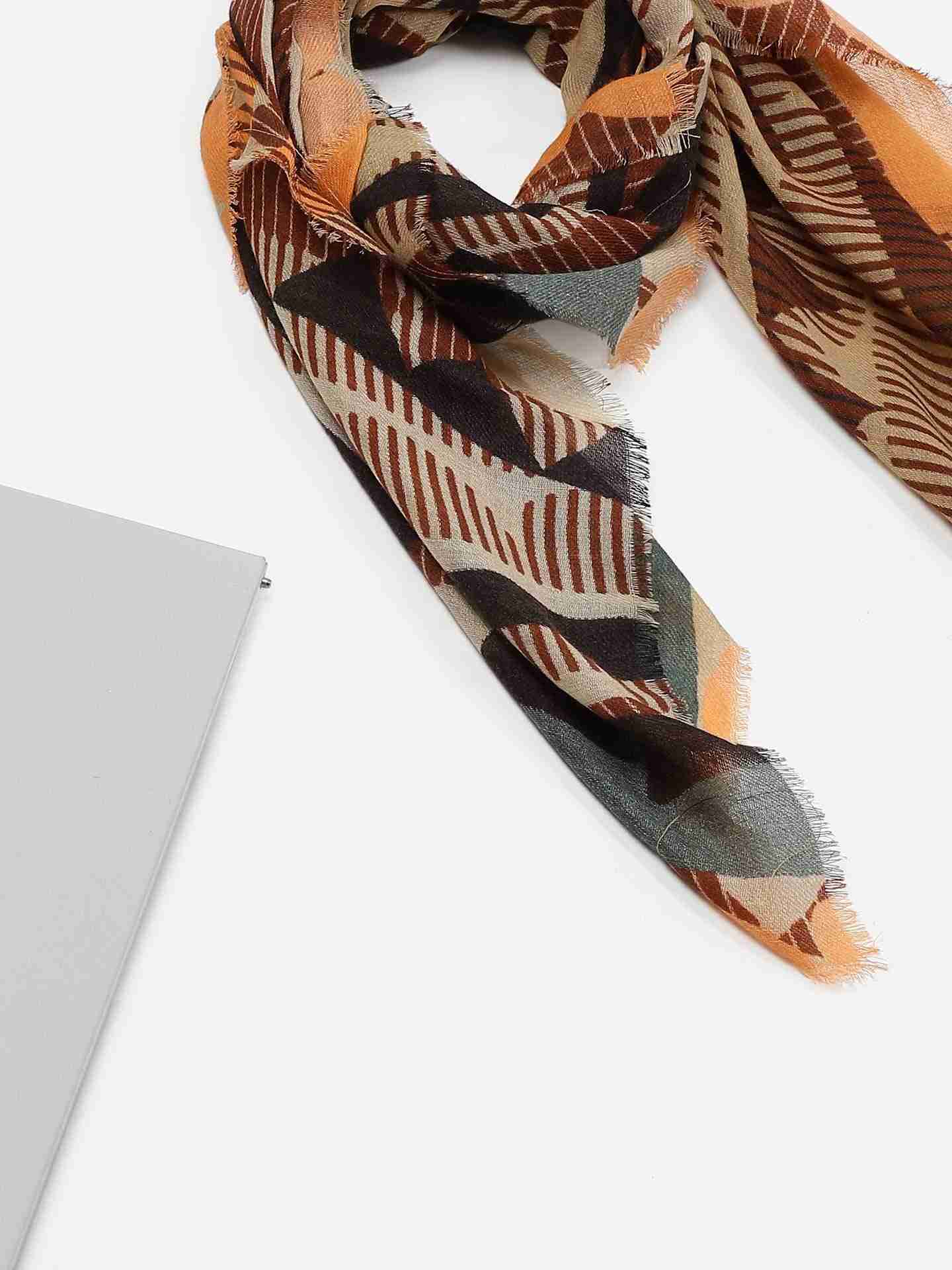 Caramel Qamara Wool Square Scarf