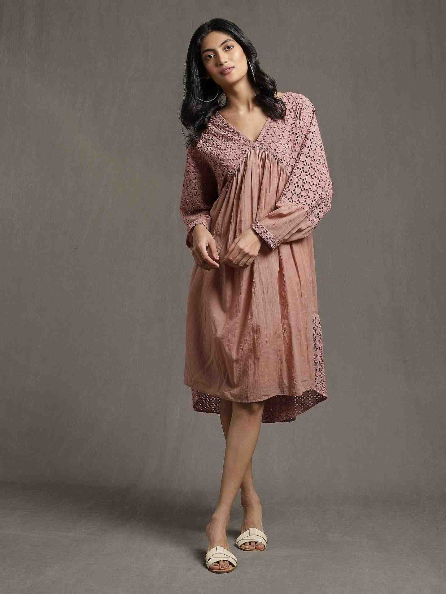 Pink Whimsical Heritage Cotton Dress