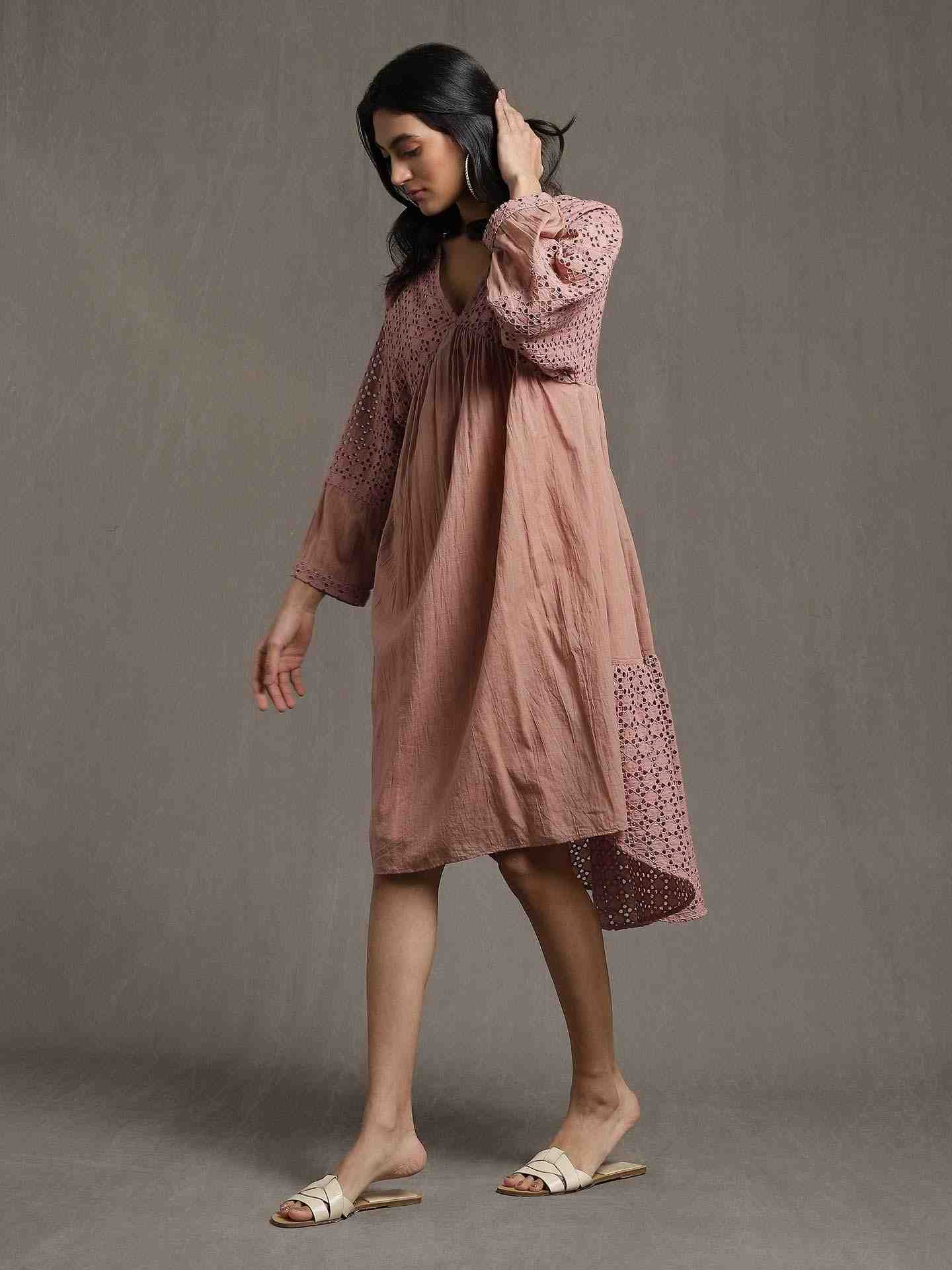 Pink Whimsical Heritage Cotton Dress