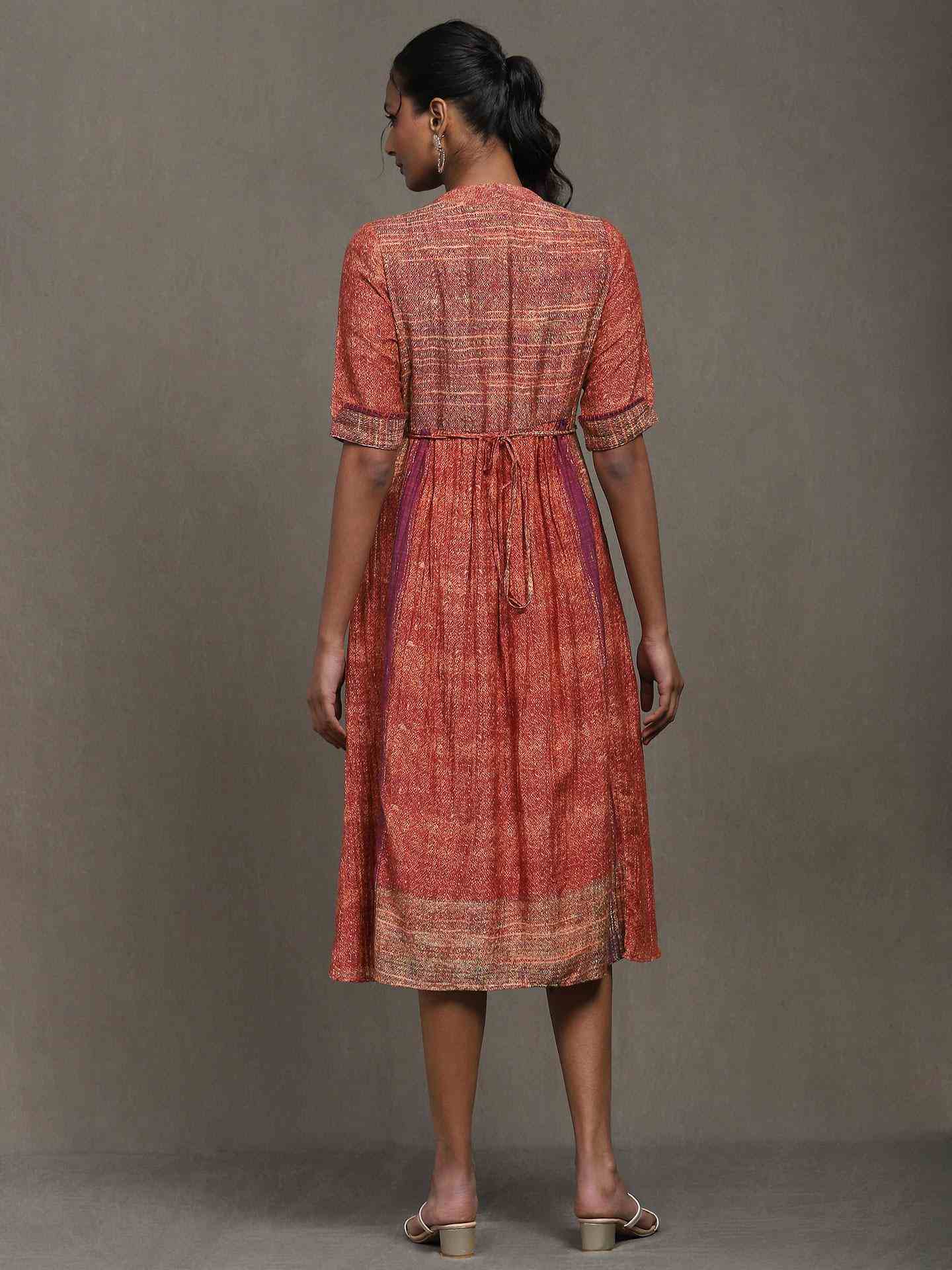 Red Mrinal Chanderi Dress