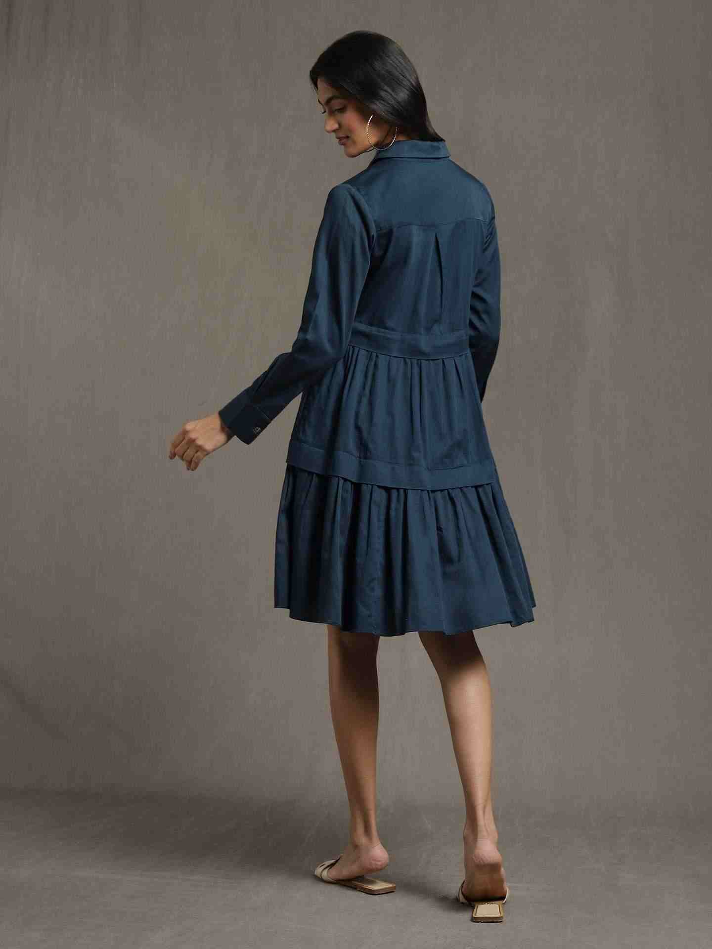 Blue Whimsical Heritage Cotton Dress