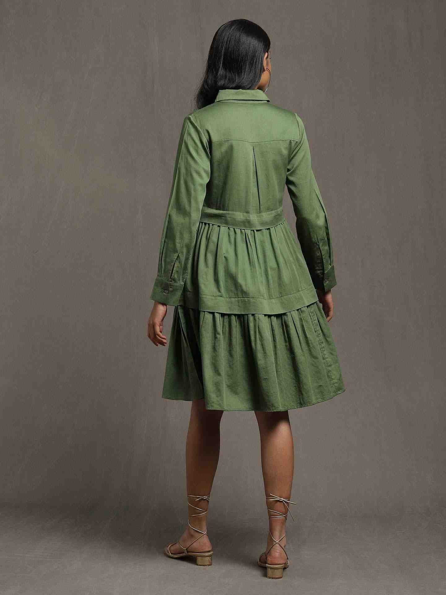 Green Whimsical Heritage Cotton Dress