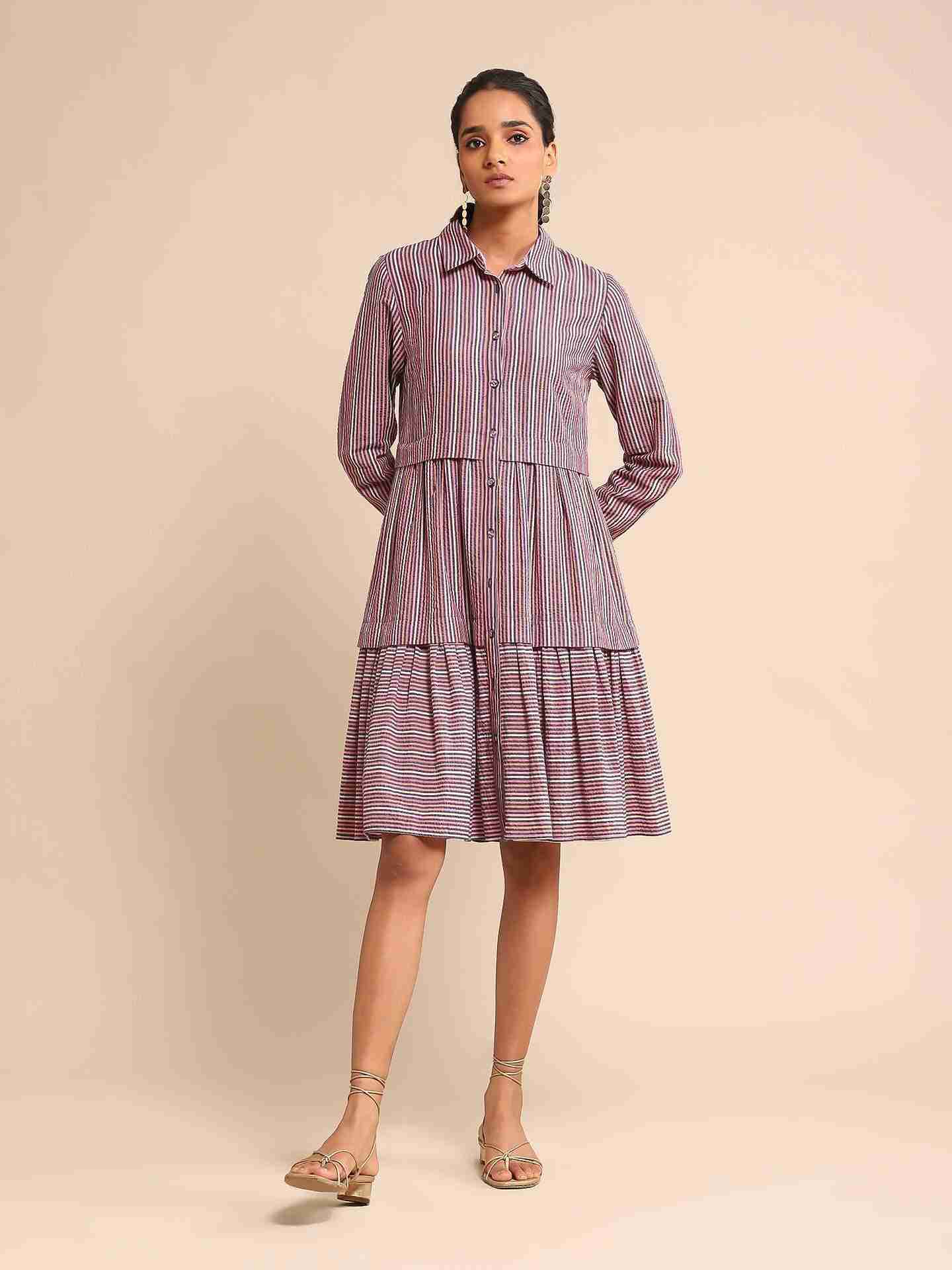 Multi-Color Urban Elysian Cotton Midi Dress