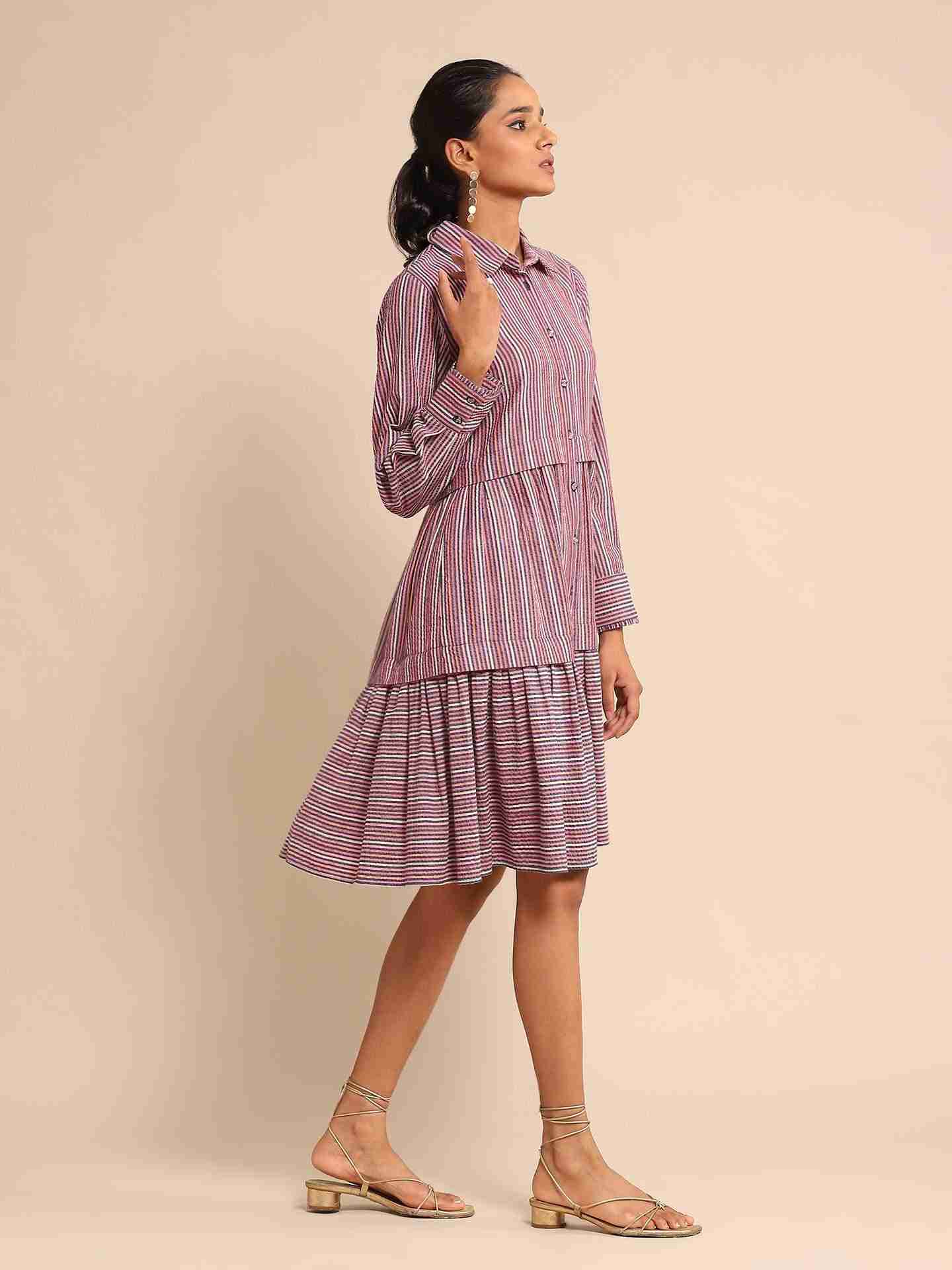 Multi-Color Urban Elysian Cotton Midi Dress