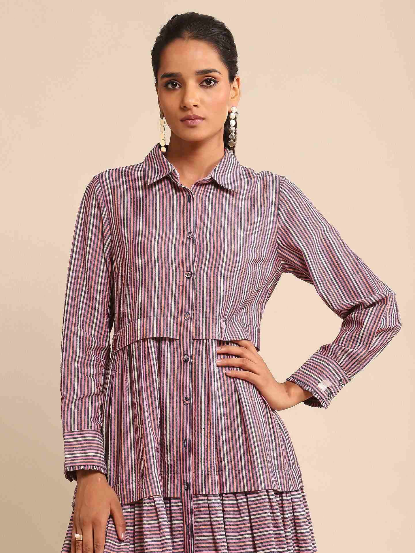 Multi-Color Urban Elysian Cotton Midi Dress