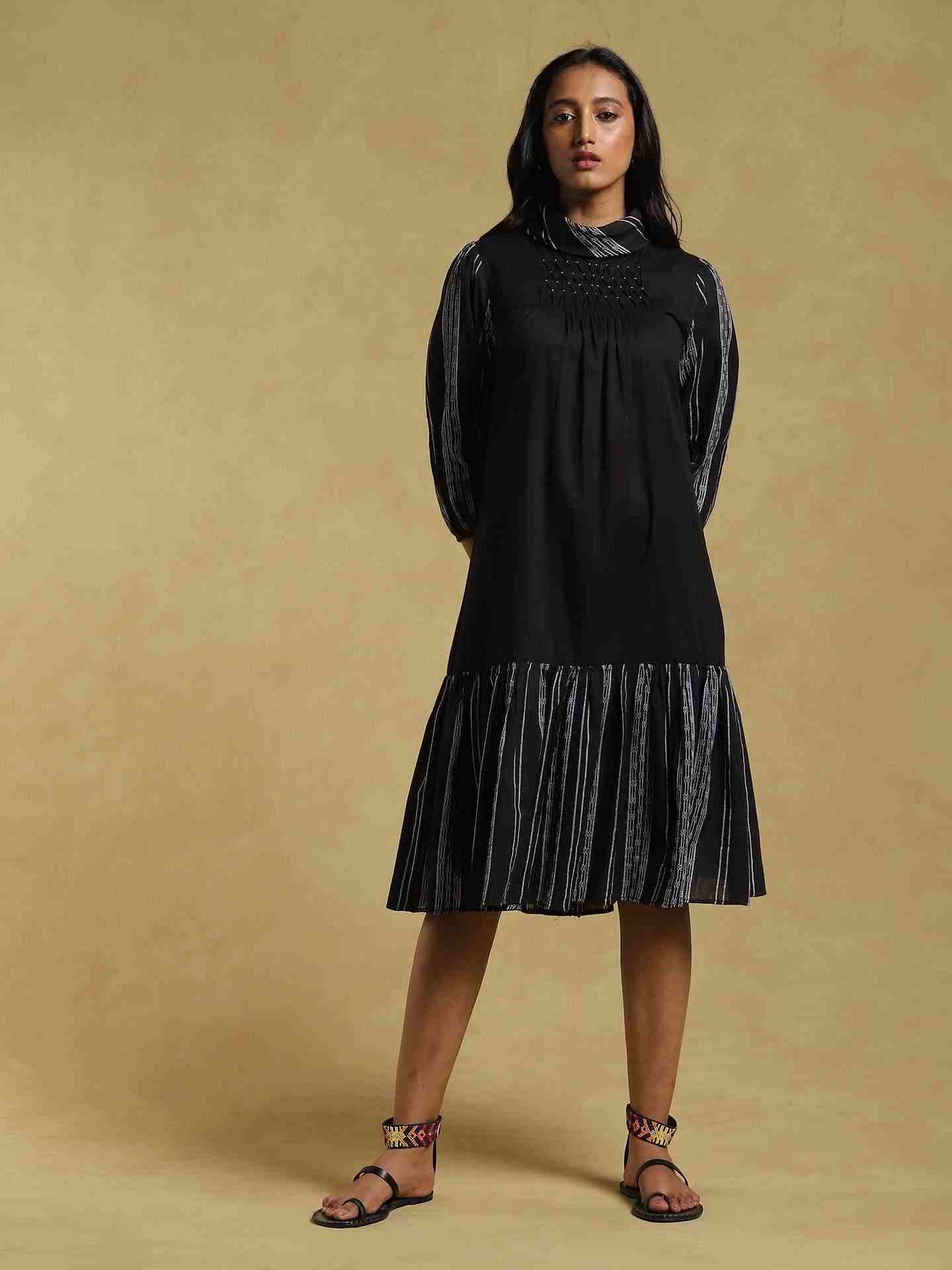 Black Ethereal Cotton Dress