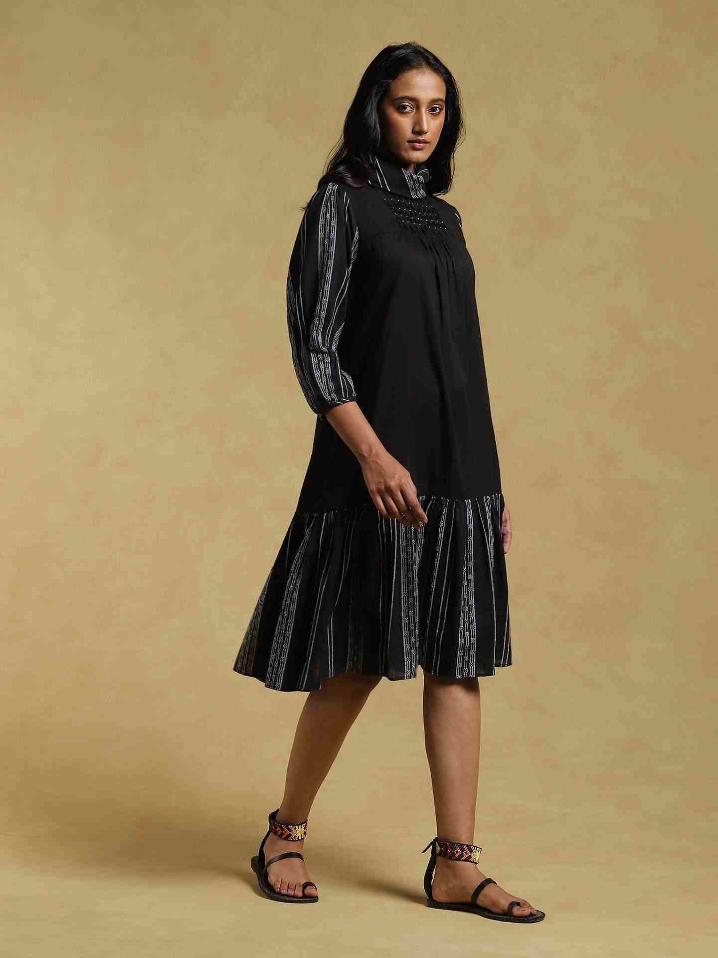 Black Ethereal Cotton Dress