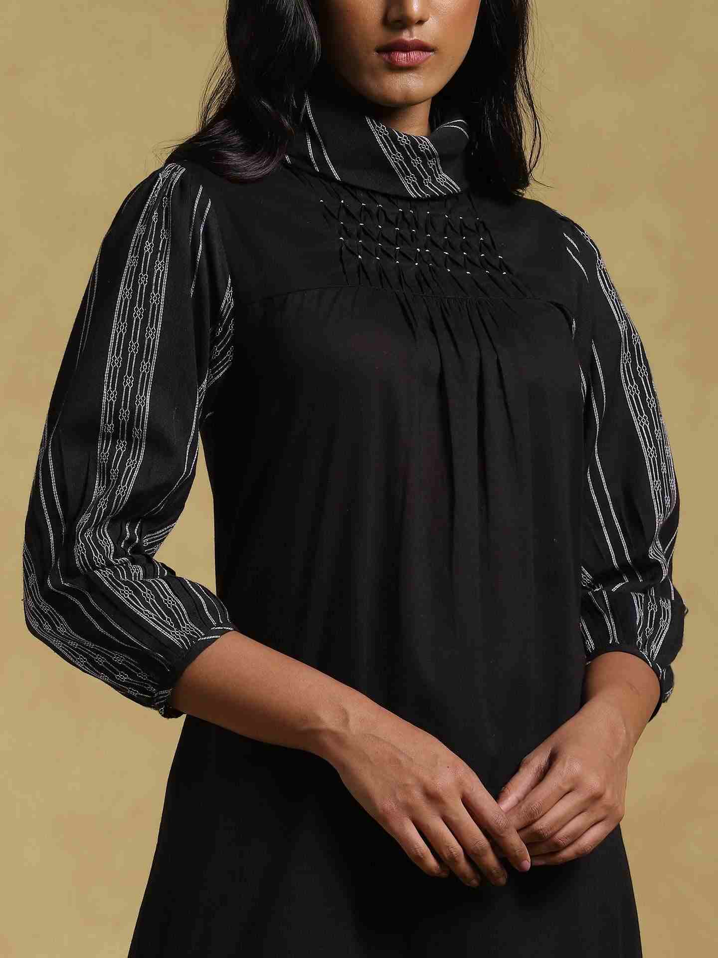 Black Ethereal Cotton Dress