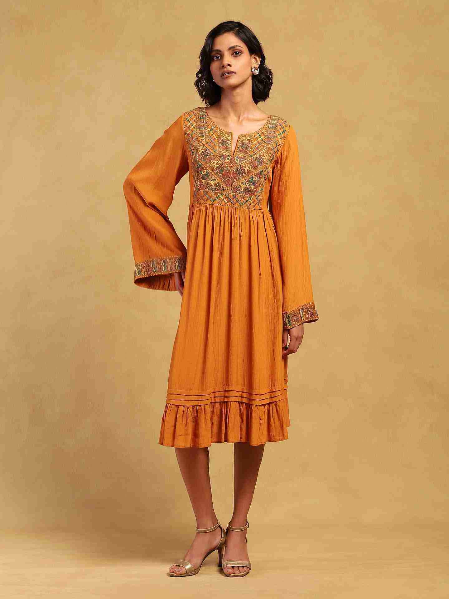 Yellow Peru Solid Dress