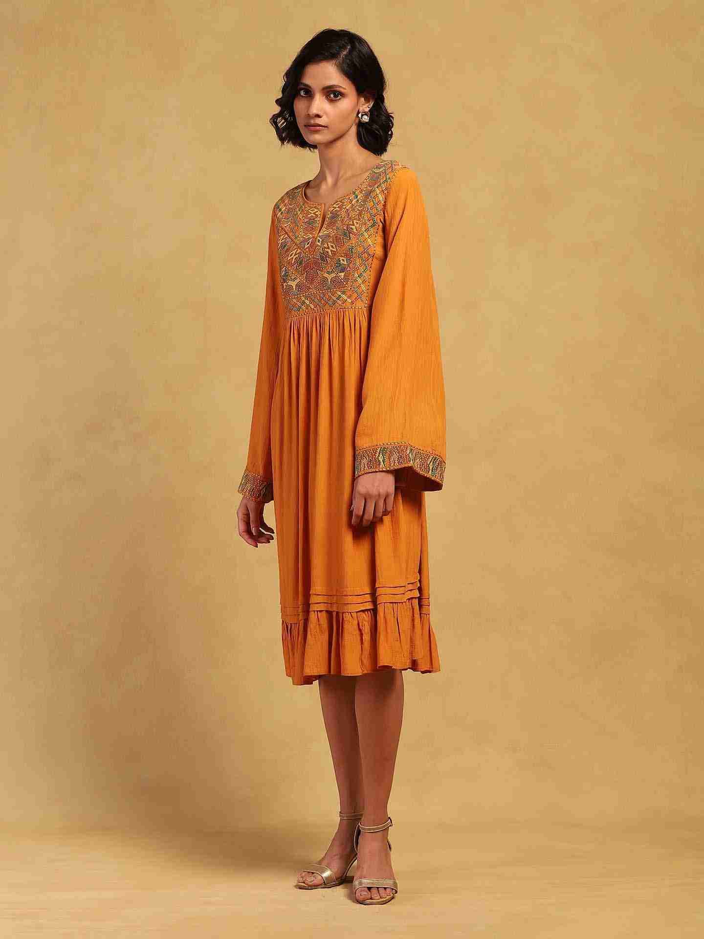 Yellow Peru Solid Dress