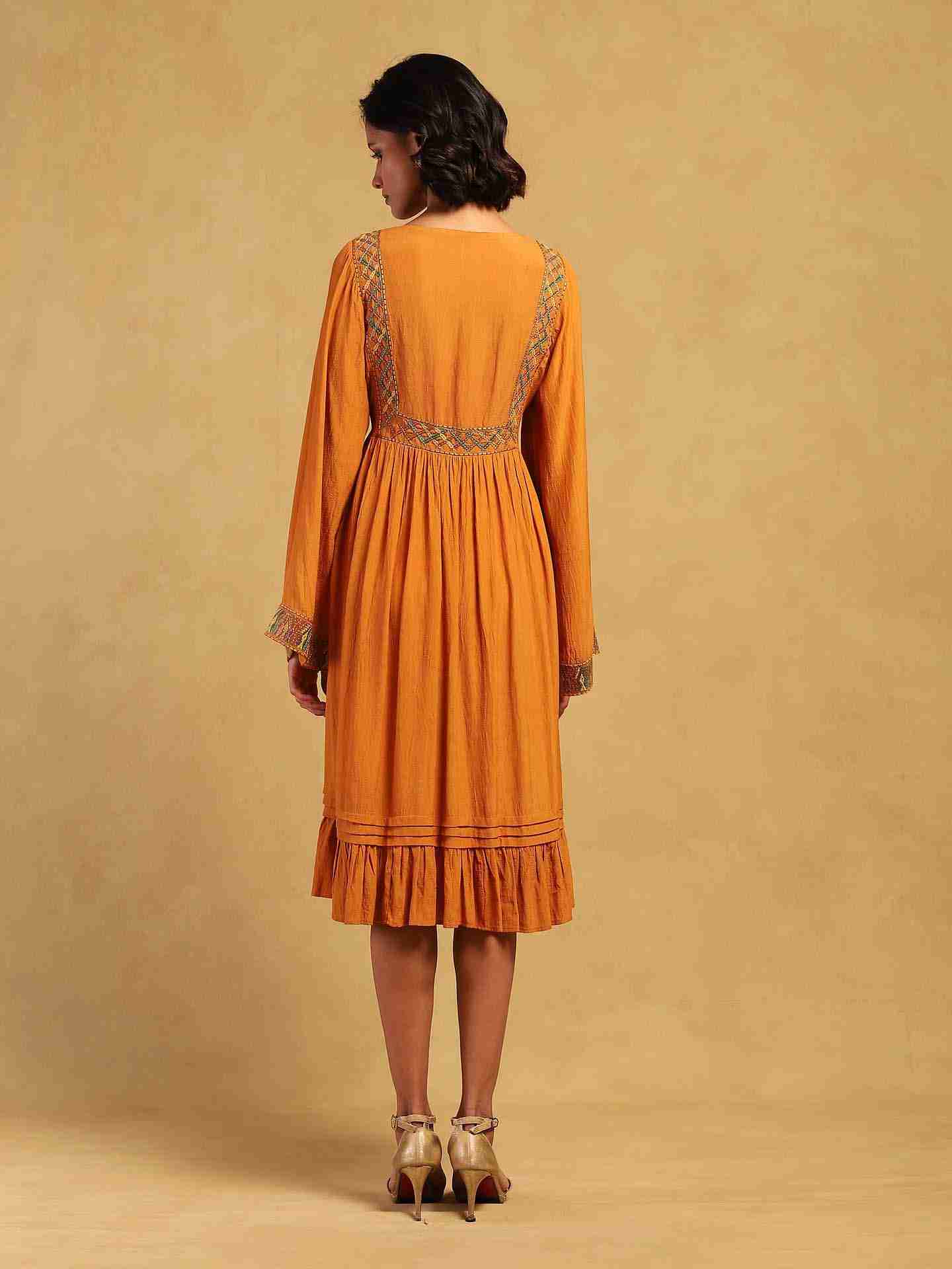 Yellow Peru Solid Dress