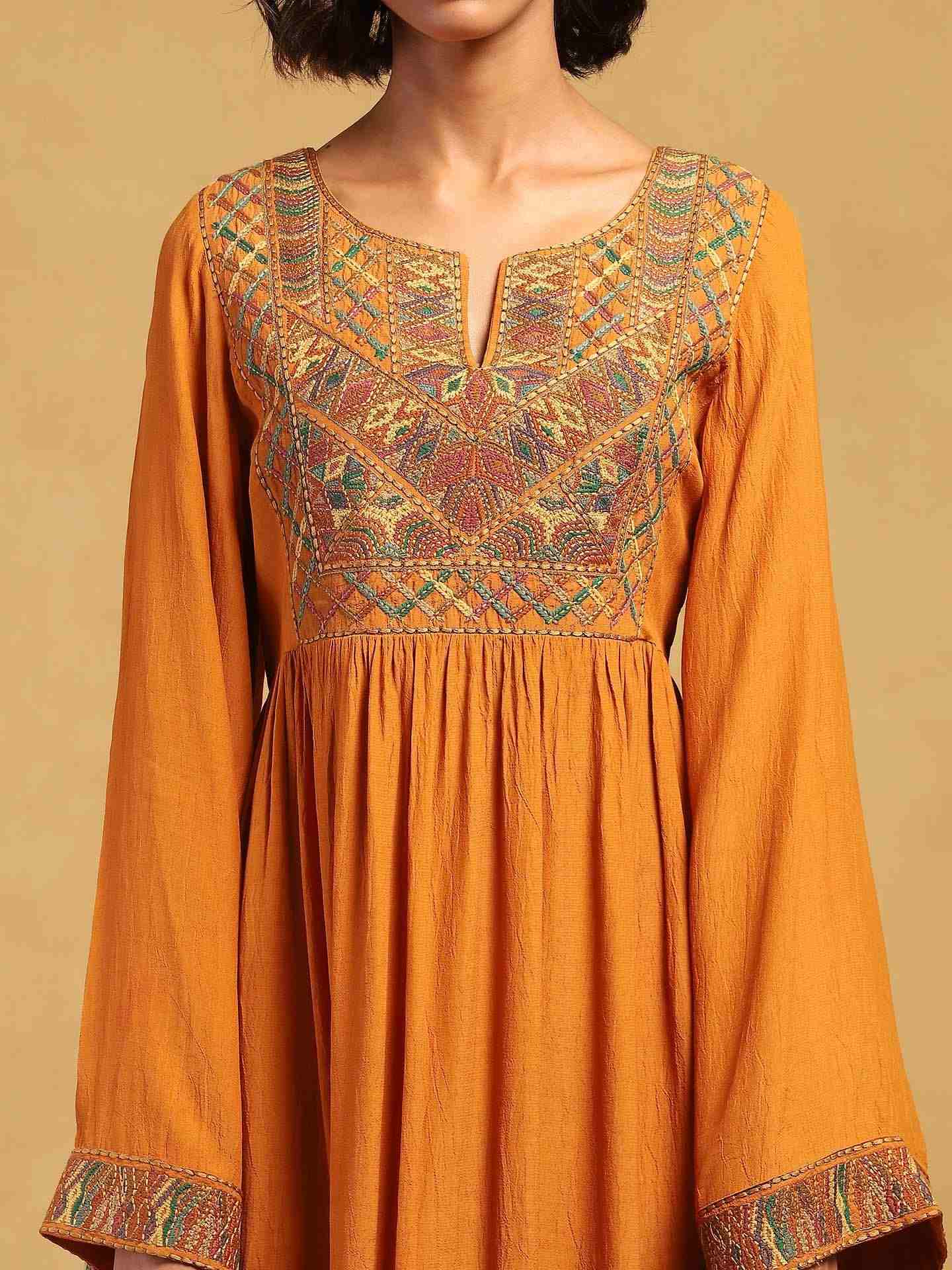 Yellow Peru Solid Dress