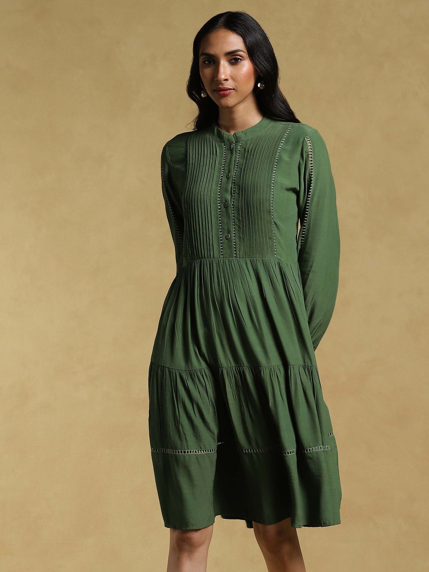 Green Ethereal Crepe Dress