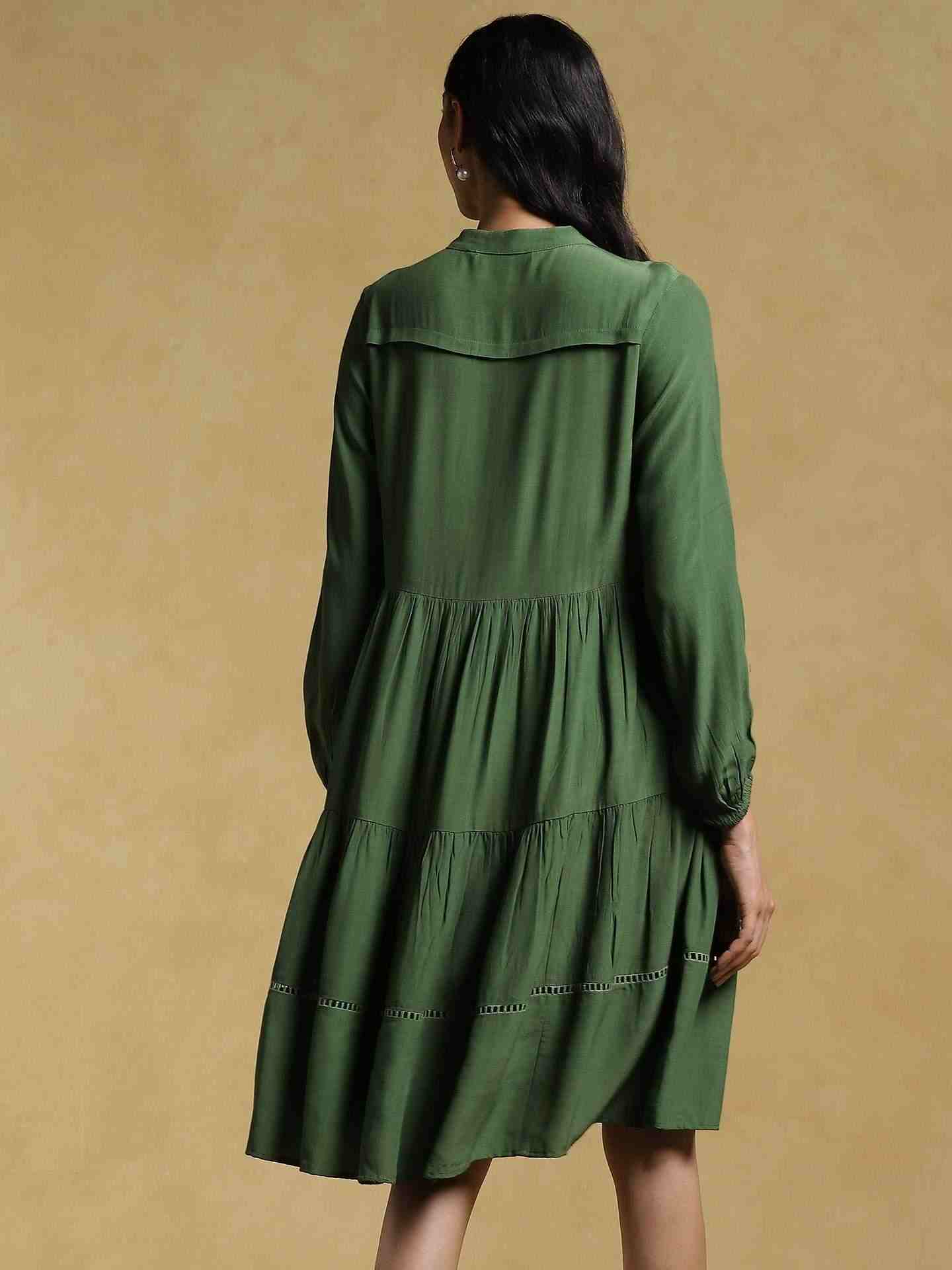 Green Ethereal Crepe Dress
