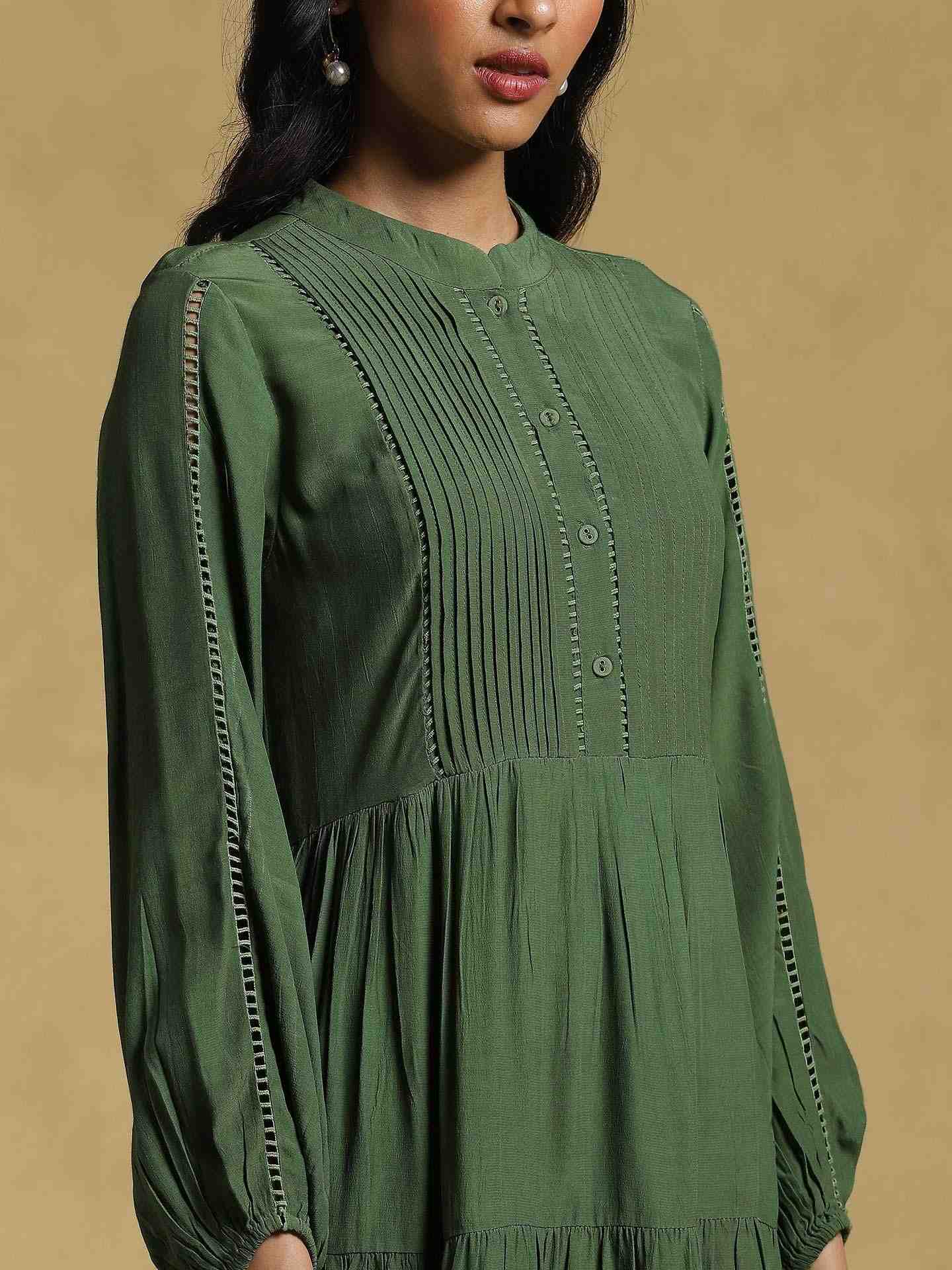 Green Ethereal Crepe Dress