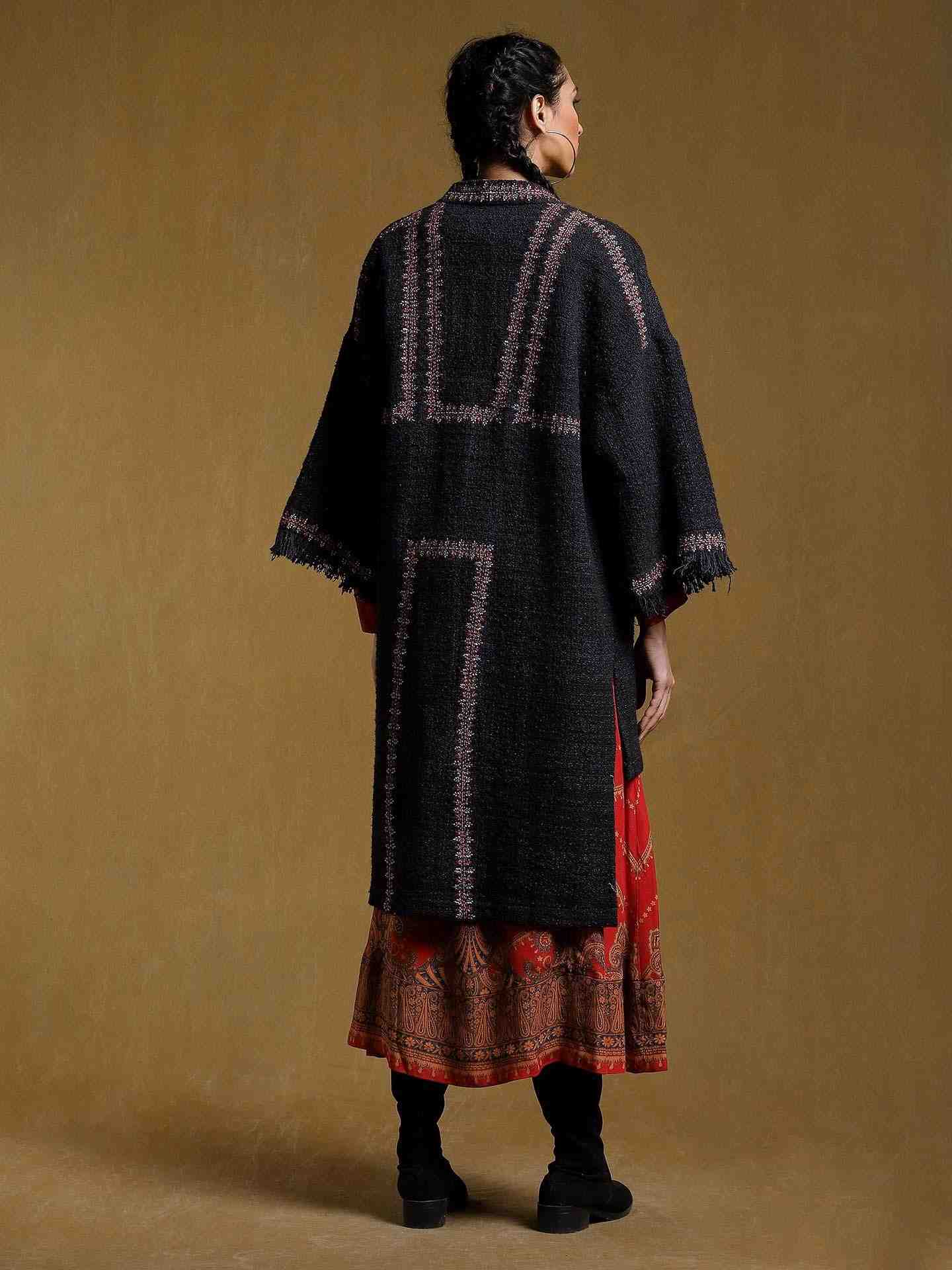 Black Antari Cotton Shrug