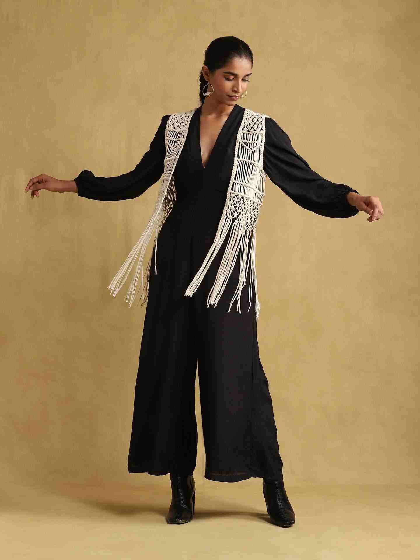 White Macrame Shrug