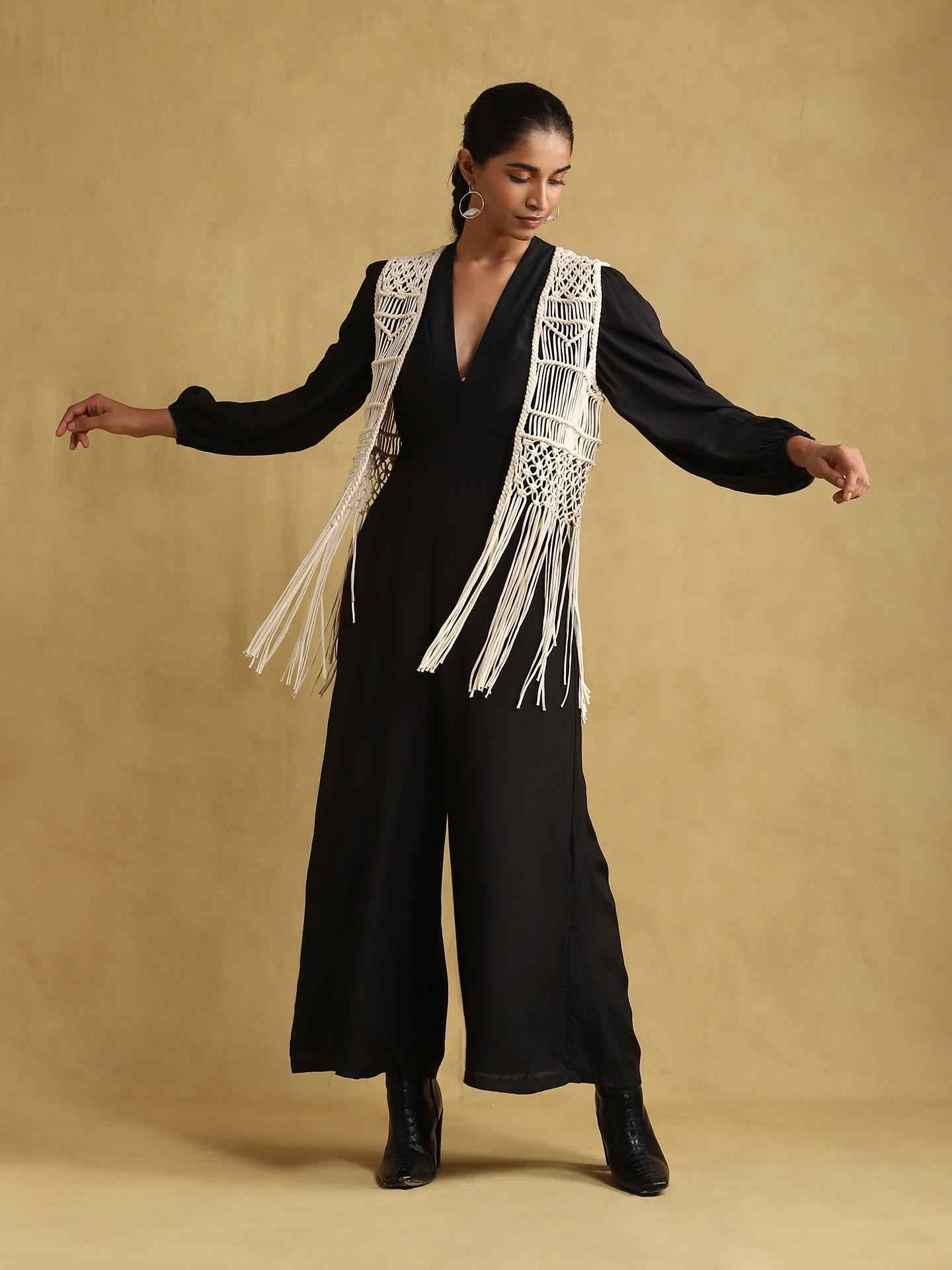 White Macrame Shrug