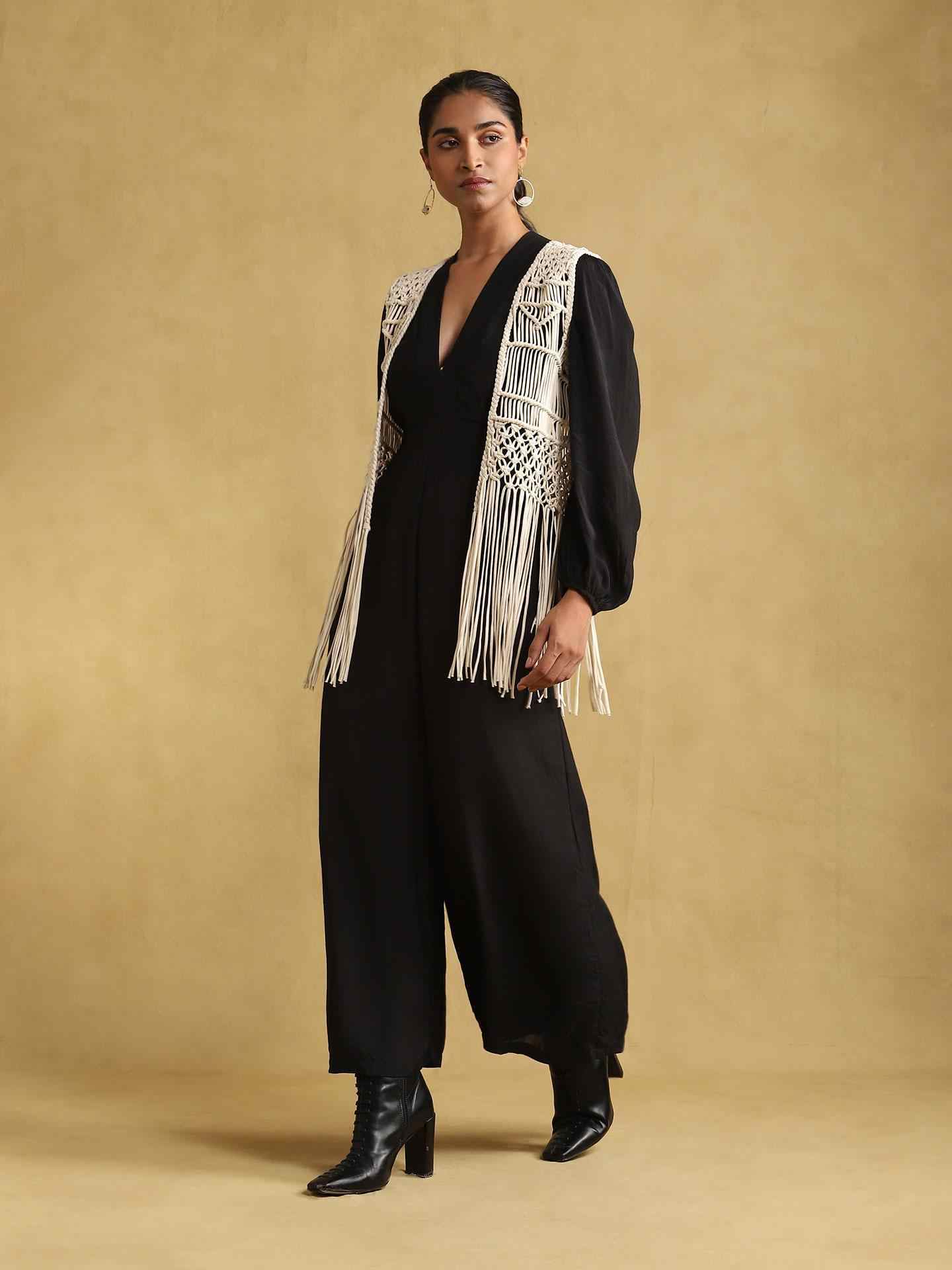 White Macrame Shrug