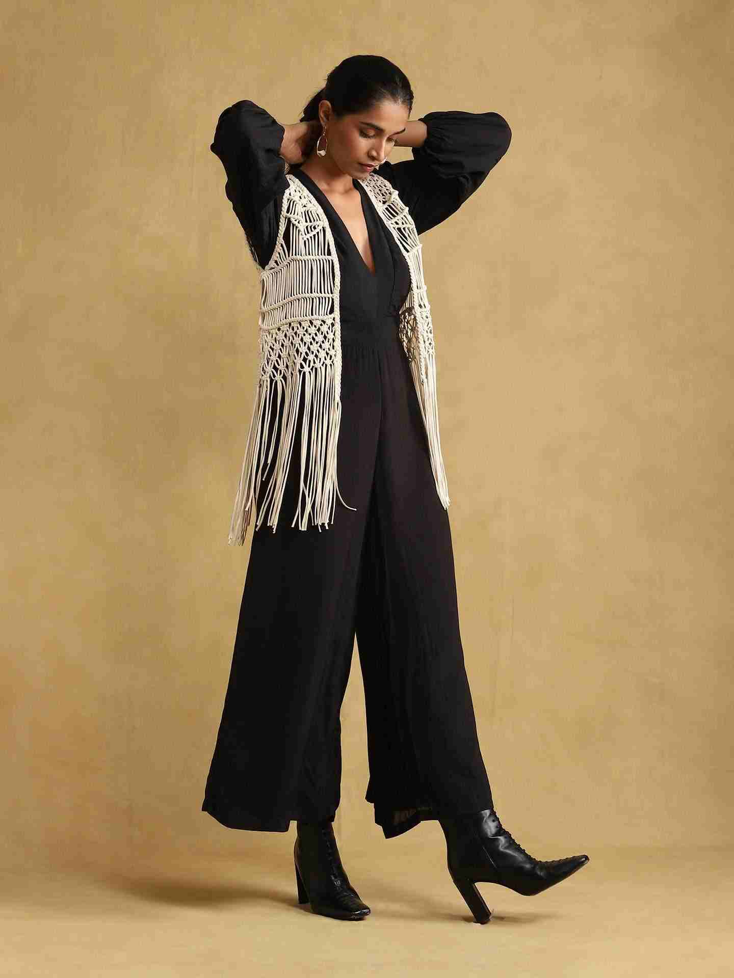 White Macrame Shrug