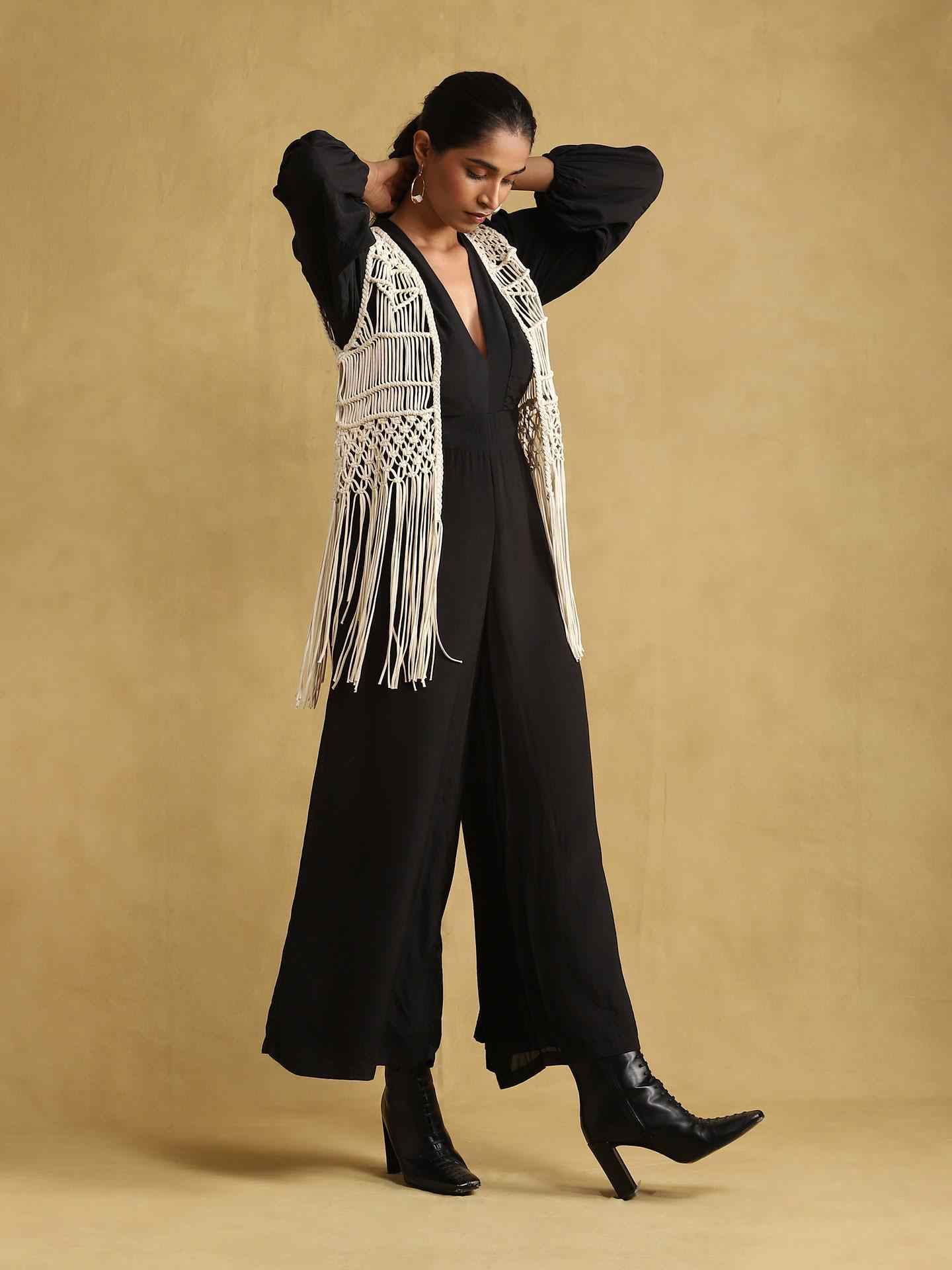 White Macrame Shrug