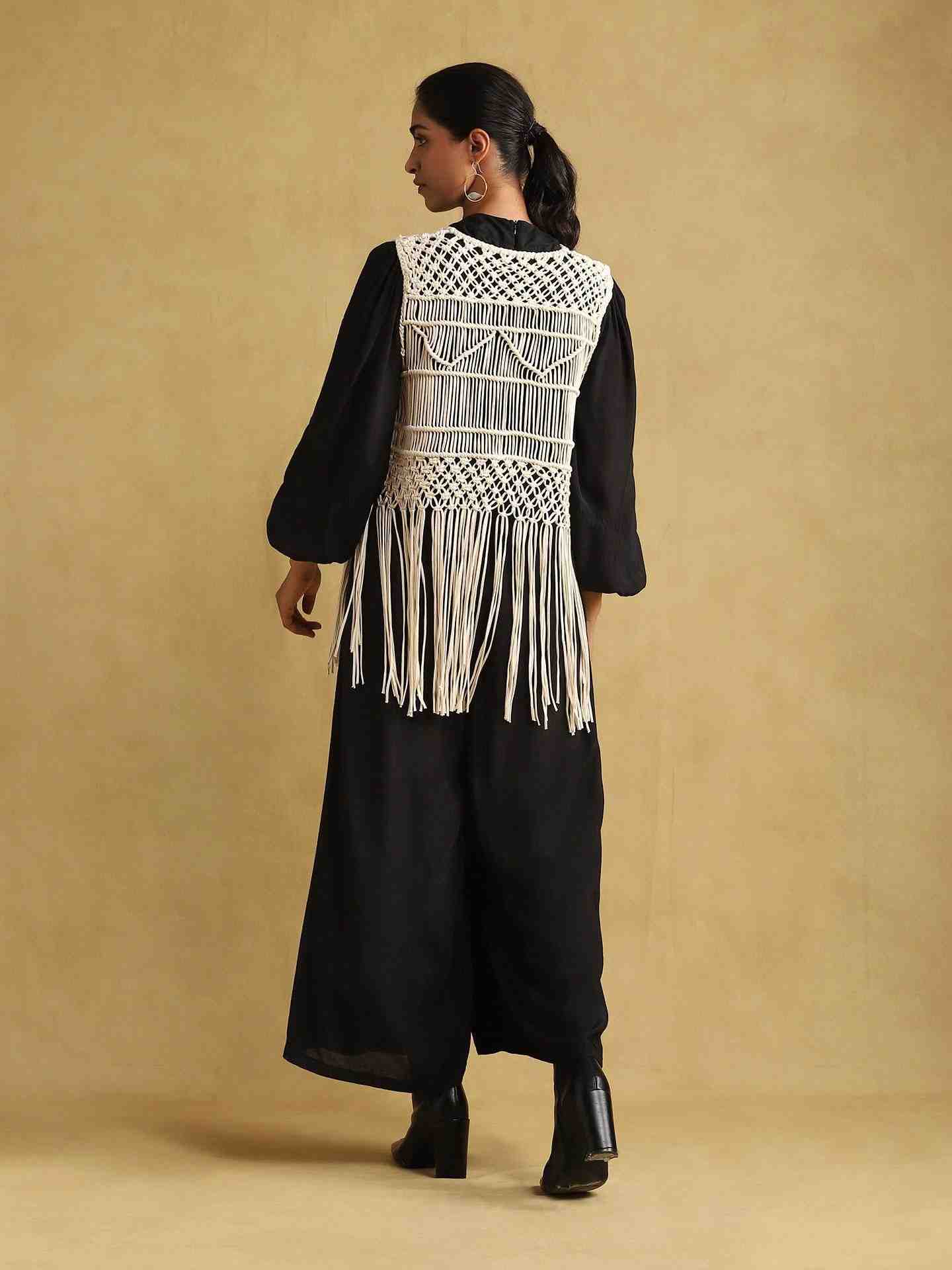 White Macrame Shrug