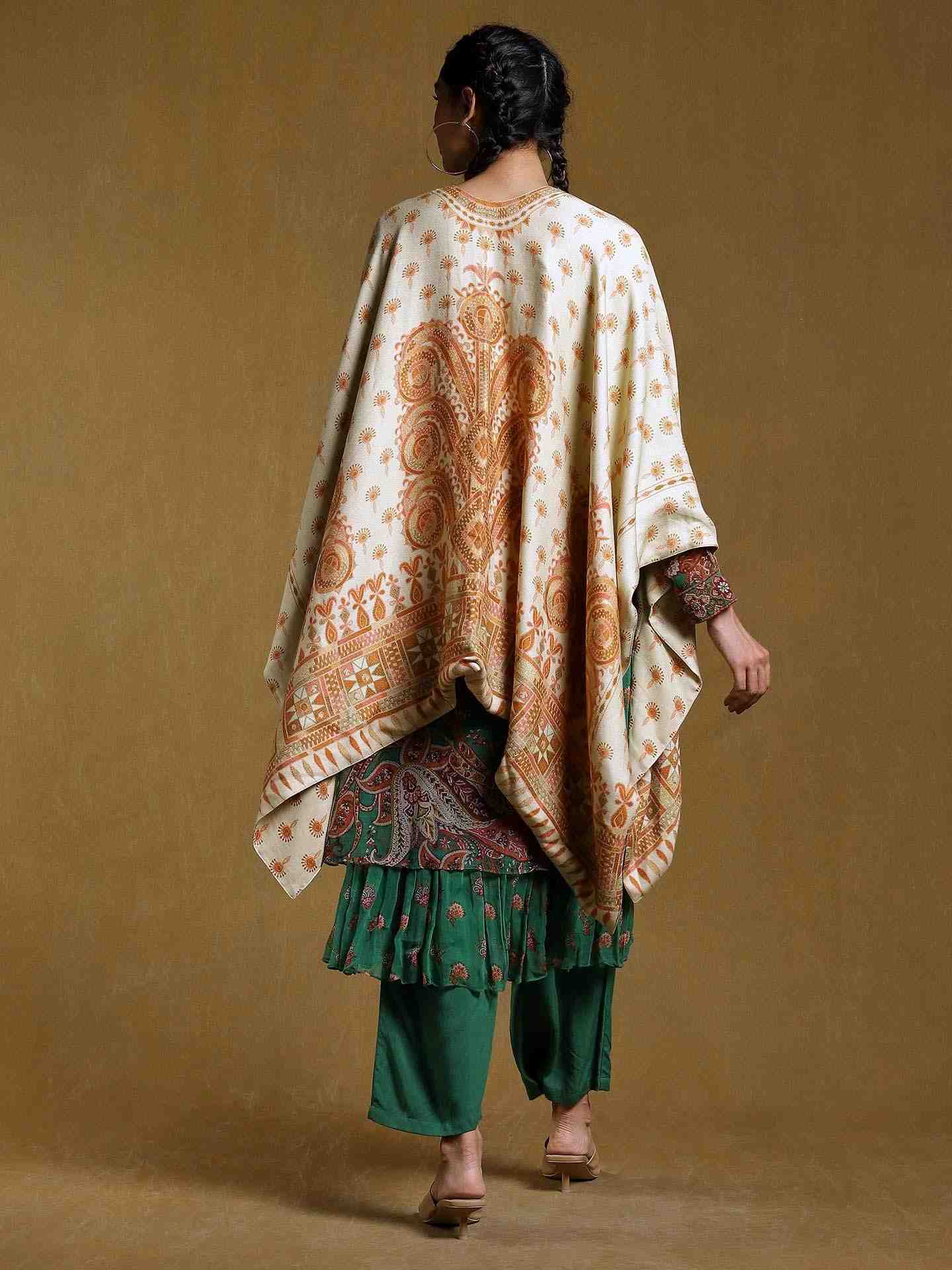 Beige Rabari Wool Shrug