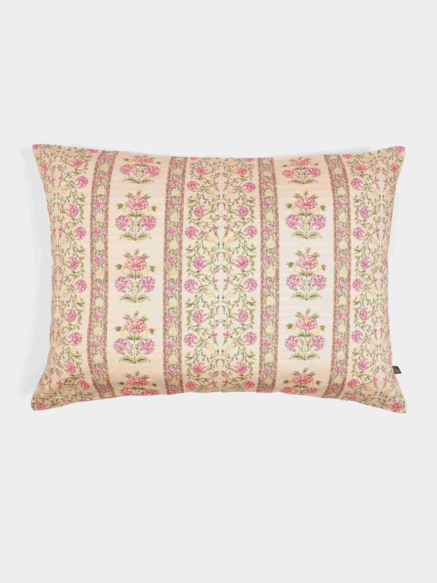 Pink & Beige Koshambi Cotton Pillow Sham