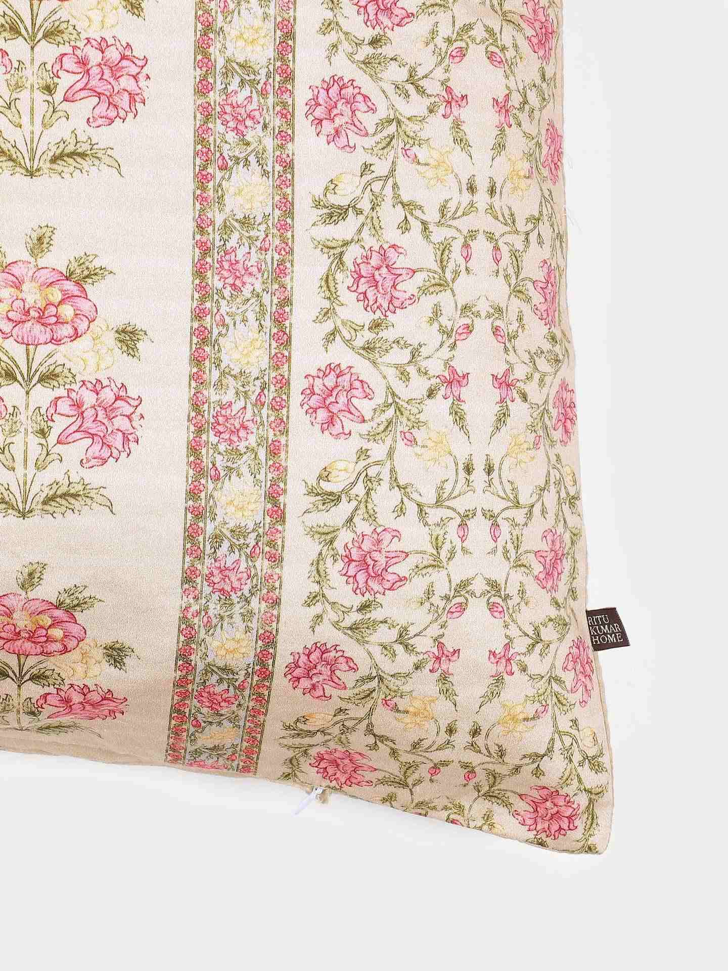 Pink & Beige Koshambi Cotton Pillow Sham