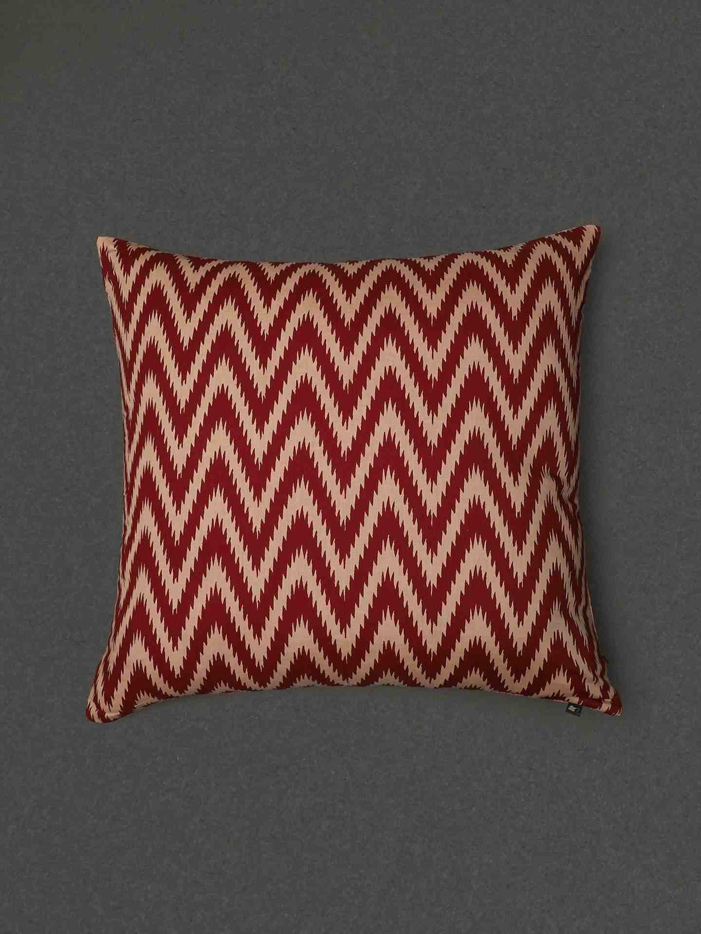 Ecru & Red Flora Cotton Euro Sham