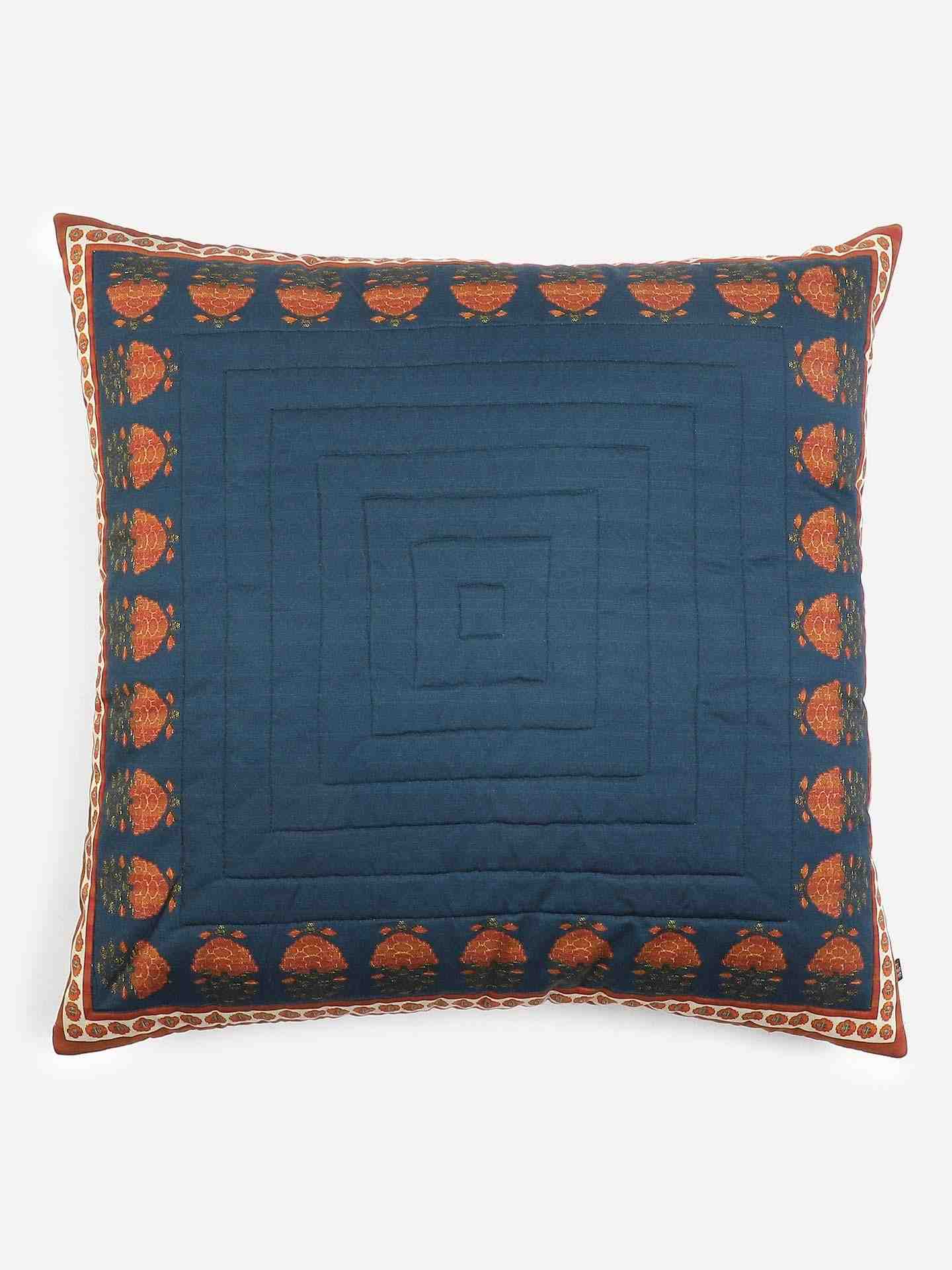 Blue Kashmiri Booti Cotton Pillow Sham