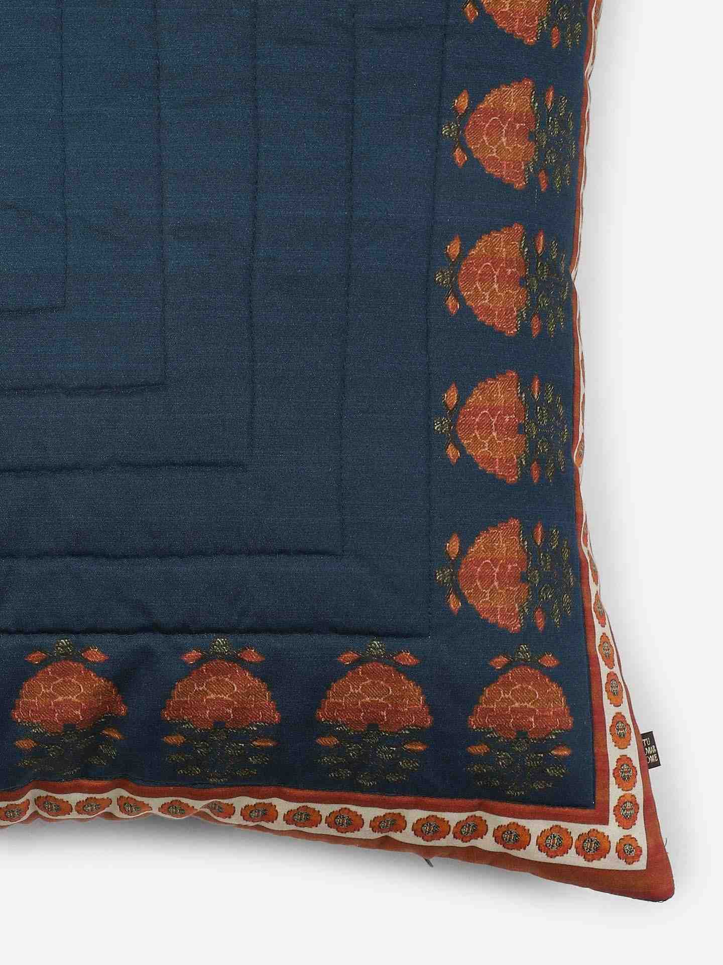 Blue Kashmiri Booti Cotton Pillow Sham
