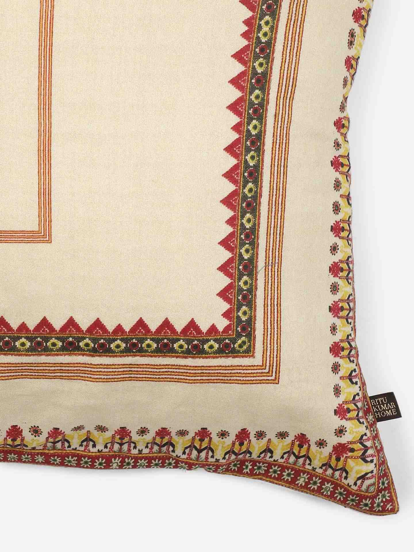 Beige Badhuria Cotton Pillow Sham Cover