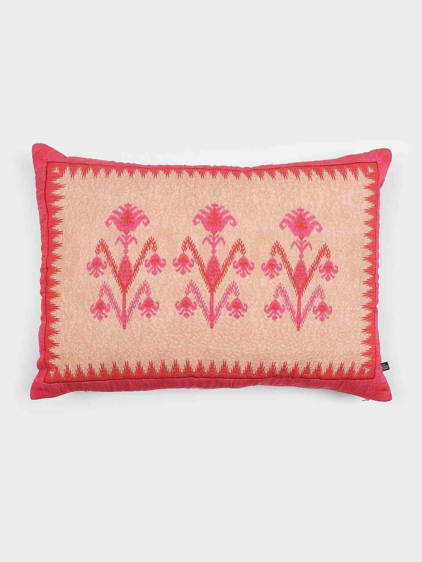 Pink Ikkat Pillow Sham