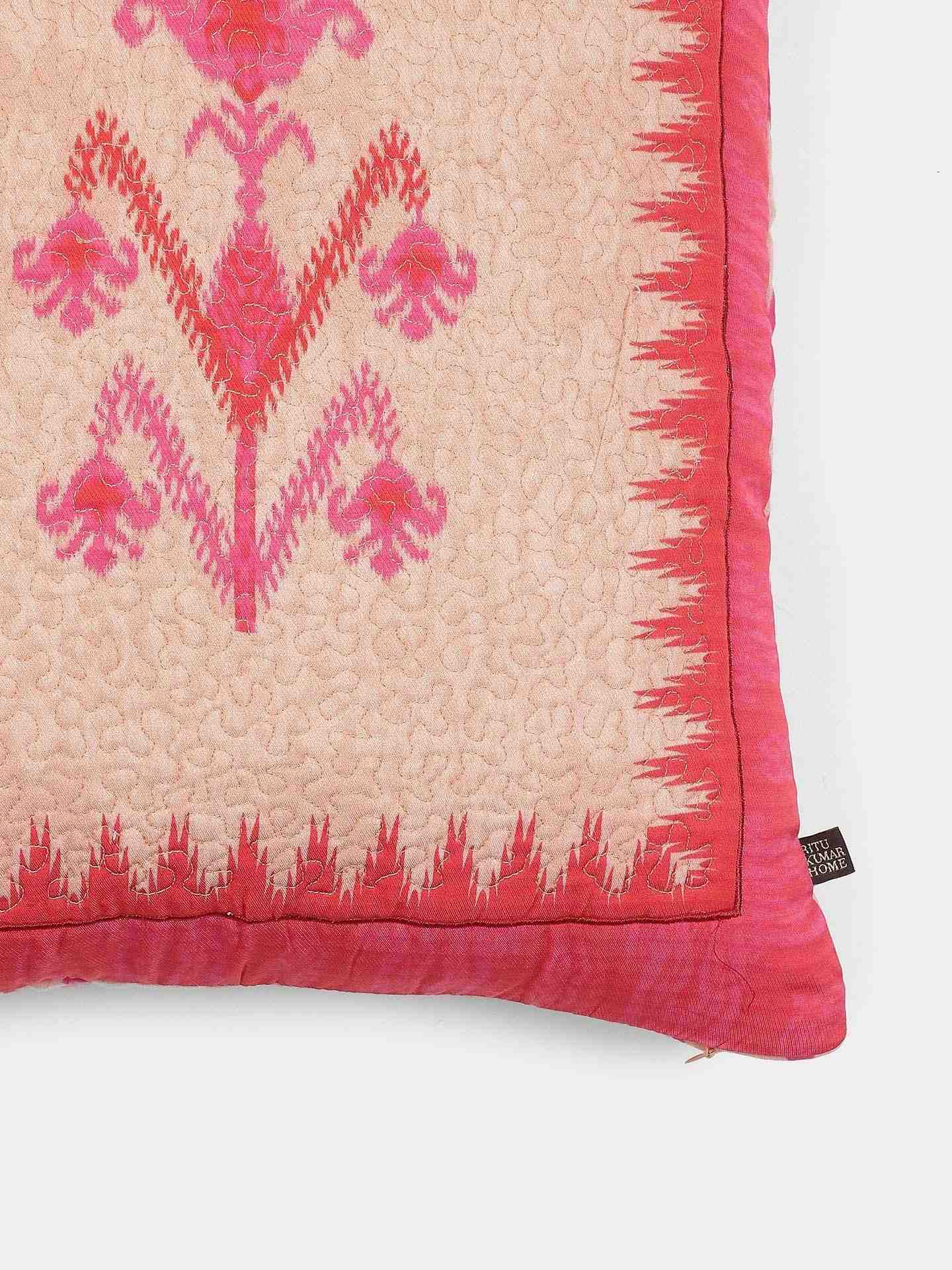 Pink Ikkat Pillow Sham