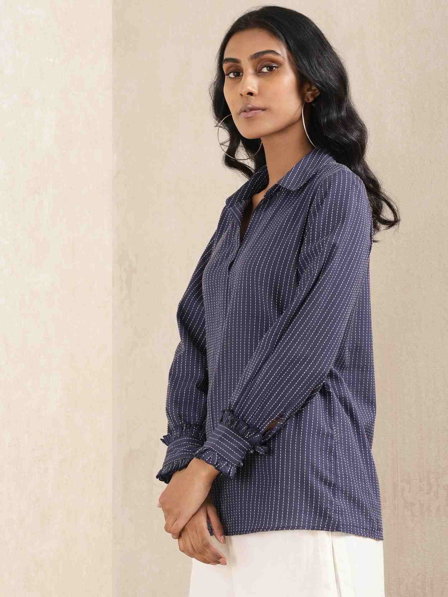 Blue Quint Yarn-Dyed Cotton Shirt